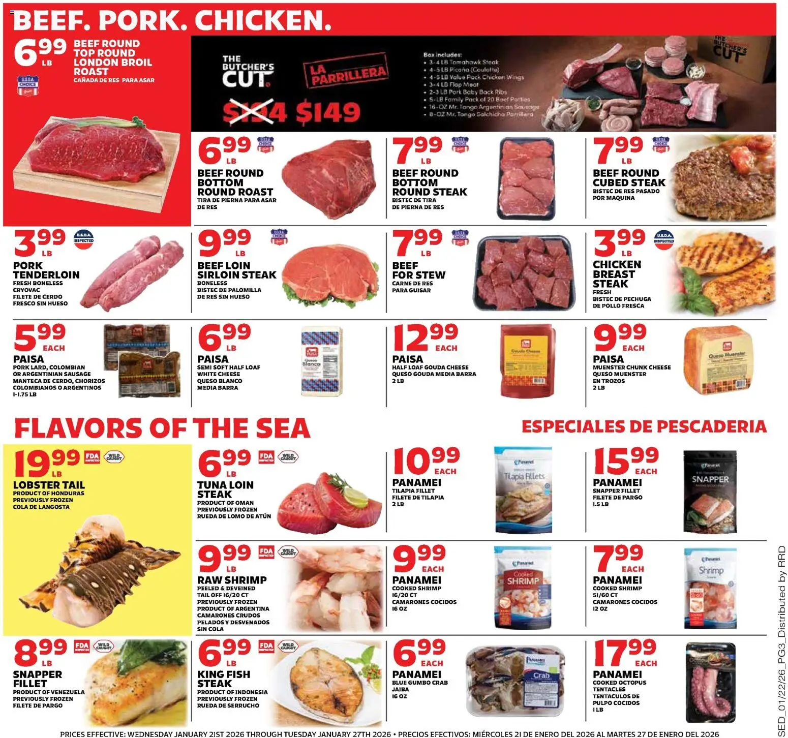 Sedano's Weekly Ad - valid from 21.01.2026 | Page: 3 | Products: Cheese, Pork, Fish, Sausage