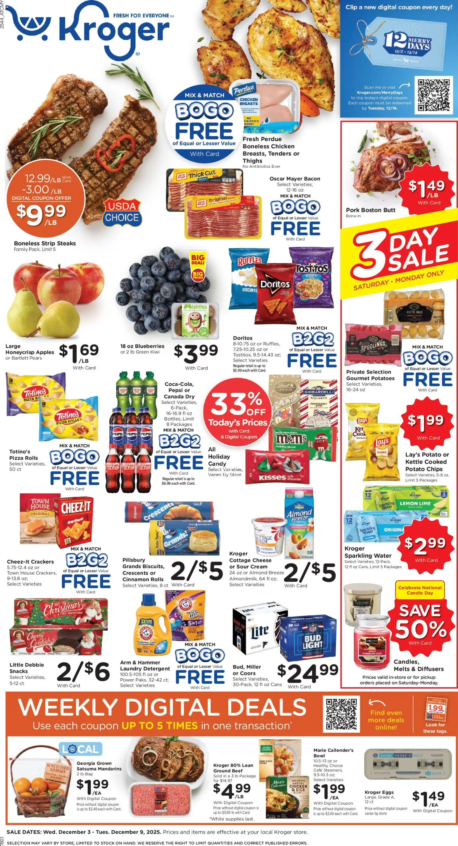 Kroger Weekly Ad - valid from 03.12.2025 | Page: 1 | Products: Peppermint, Pizza, Water, Lime