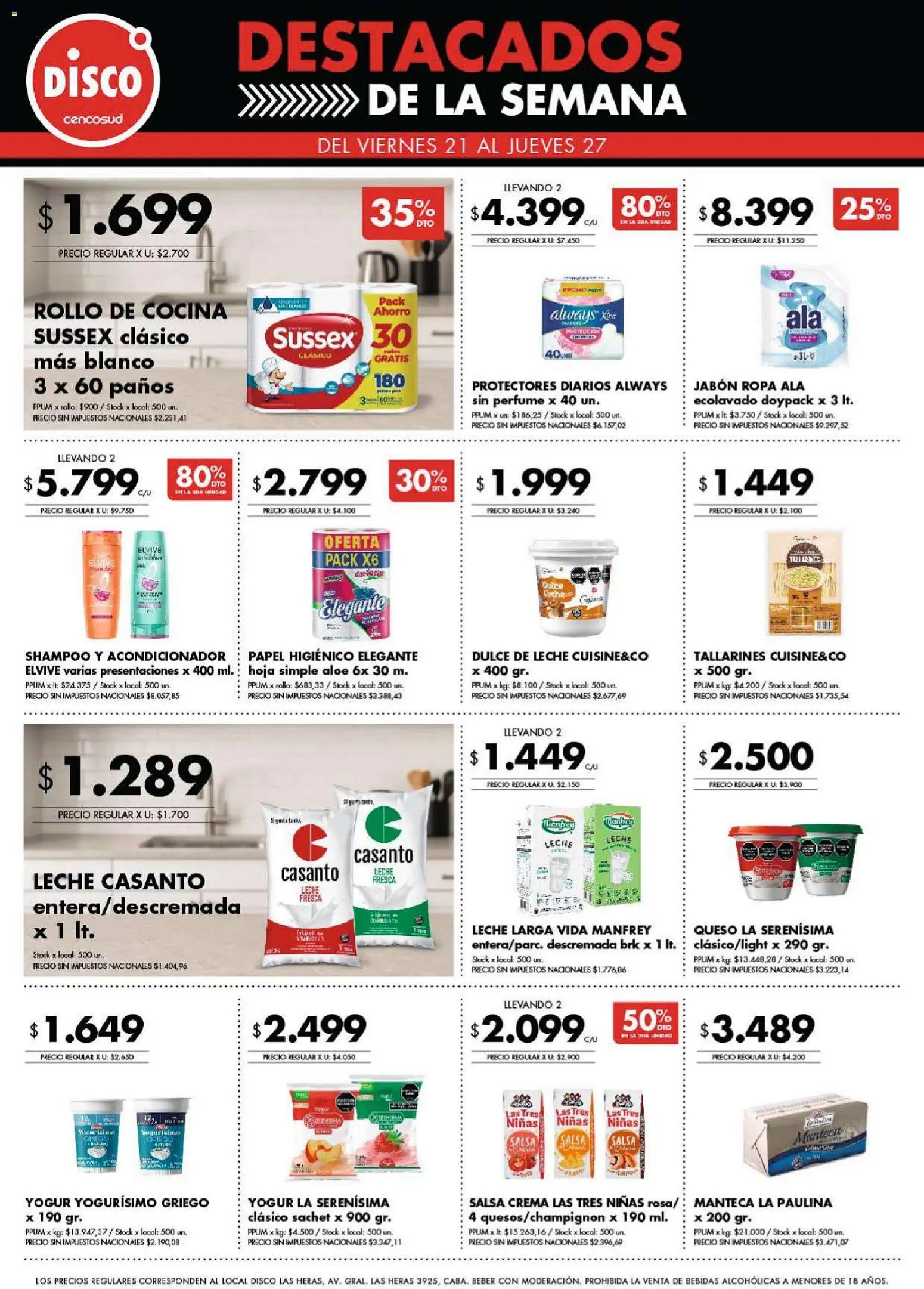 Disco - Ofertas  │ válido desde el 21.11.2025 | Página: 9 | Productos: Papel higiénico, Jabón, Queso, Crema