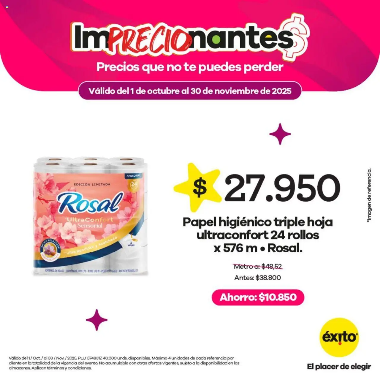 Éxito revista - valida desde el 01.10.2025 | Página: 8 | Productos: Té, Peso, Papel higiénico
