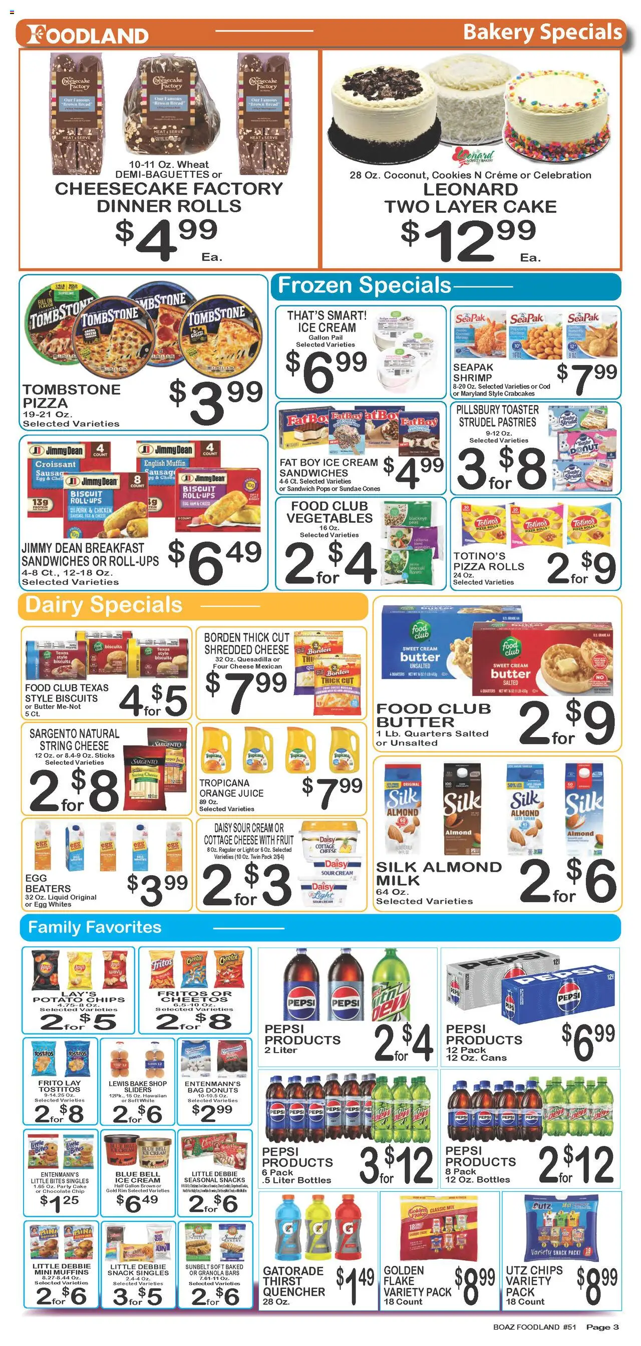 Foodland Weekly Ad - valid from 21.10.2025 | Page: 3 | Products: Bakery, Bread, Chocolate, Cheesecake