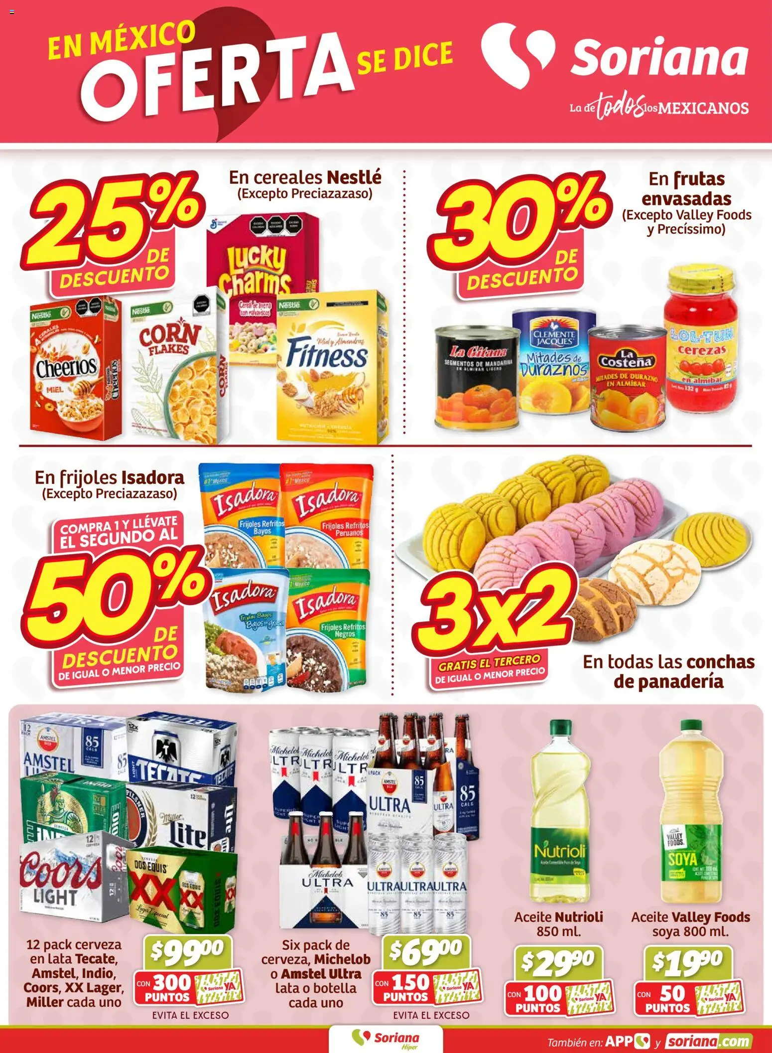 Nuevas ofertas de Soriana válidas en toda la República Mexicana desde el 15.01.2026. ¡Encuentra las mejores ofertas en Soriana - Fin de Semana Híper: Saltillo y Torreón! | Página: 5 | Productos: Cerezas, Cerveza, Panadería, Botella