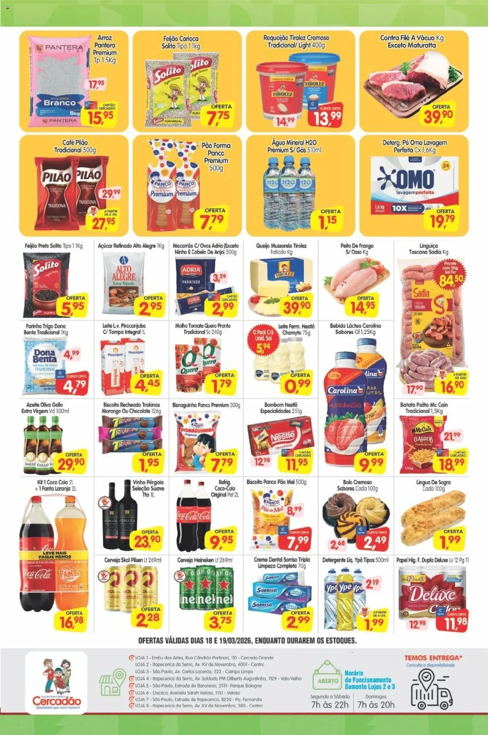 Cercadão Folheto - válido de 18.03.2026 | Página: 2 | Produtos: Pó, Ovos, Cerveja Heineken, Creme dental