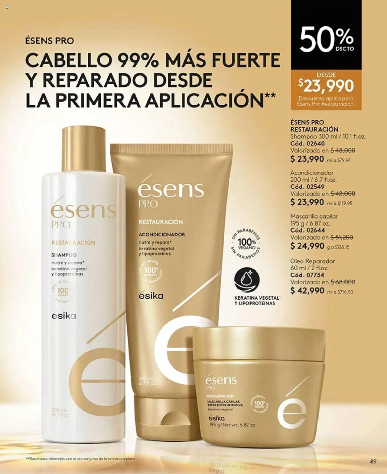 Ésika revista - valida desde el 16.06.2025 | Página: 89 | Productos: Shampoo, Mascarilla, Acondicionador, Conjunto