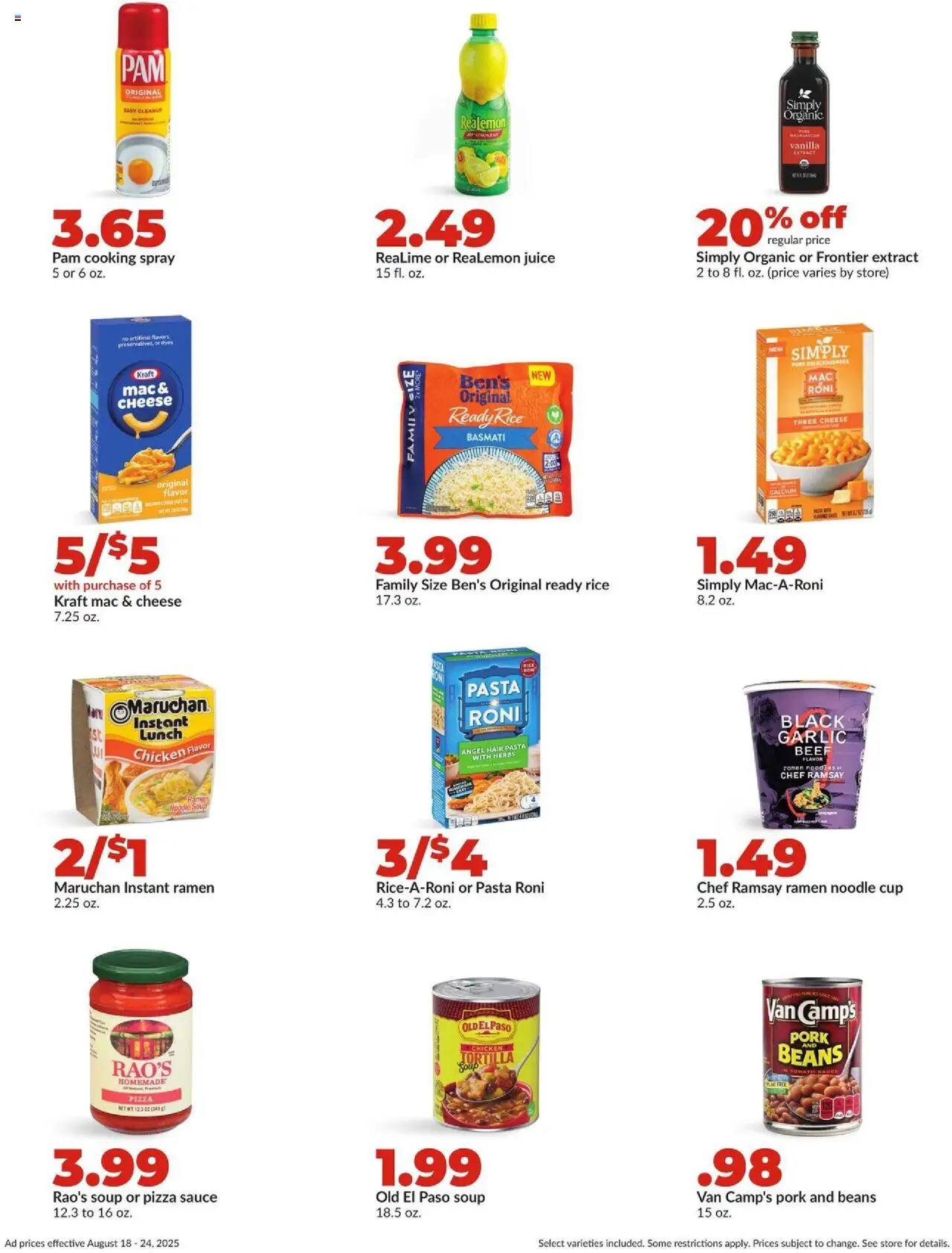 HyVee Weekly Ad - valid from 18.08.2025 | Page: 22 | Products: Juice, Beef, Pasta, Sauce