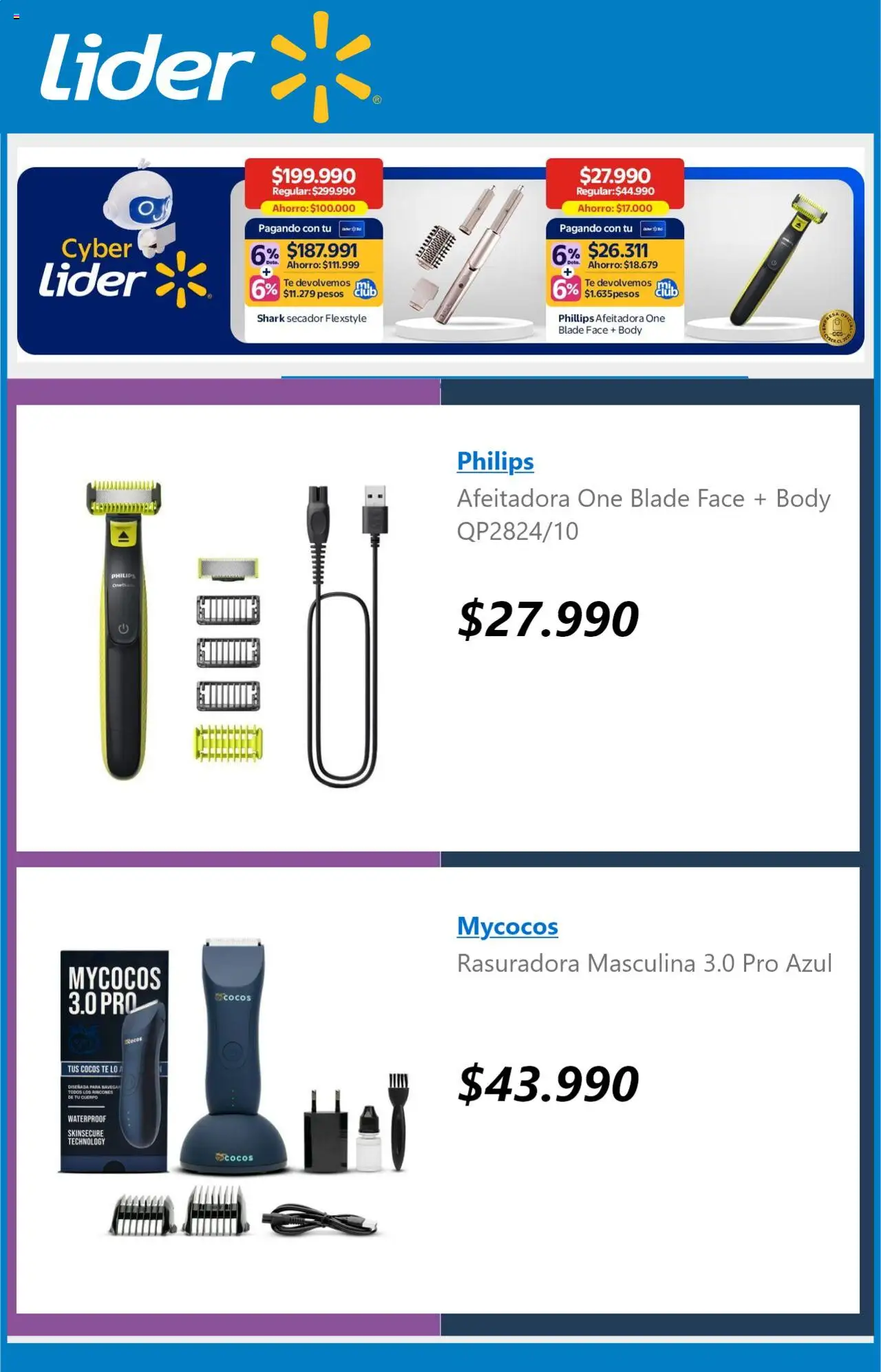 Cyber Monday Lider │ válido desde el 06.10.2025 | Página: 4 | Productos: Afeitadora, Body, Té