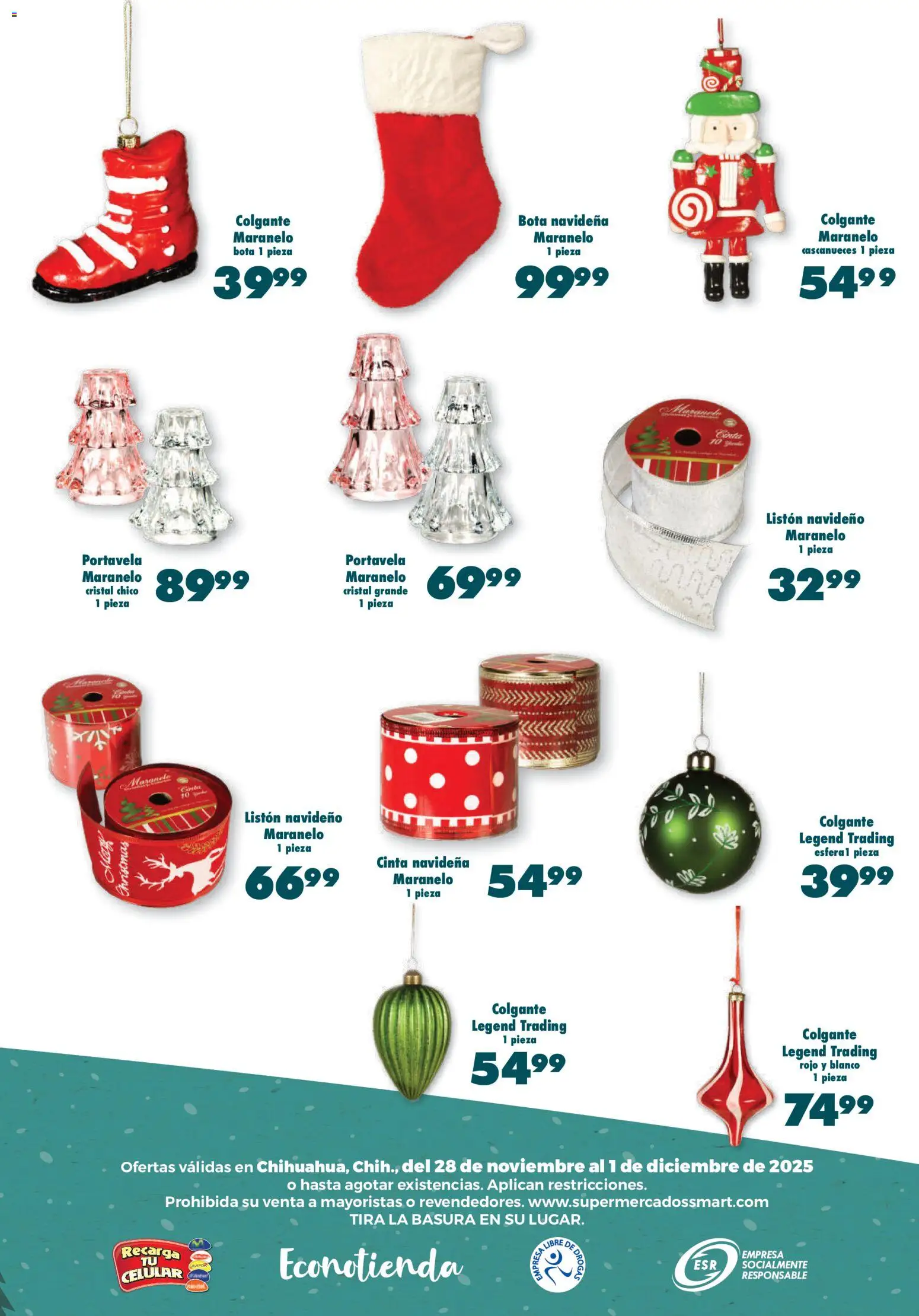 Nuevas ofertas de S-Mart válidas en toda la República Mexicana desde el 28.11.2025. ¡Encuentra las mejores ofertas en S-Mart folleto Ofertas de Feria Chihuahua! | Página: 6 | Productos: Cinta, Té