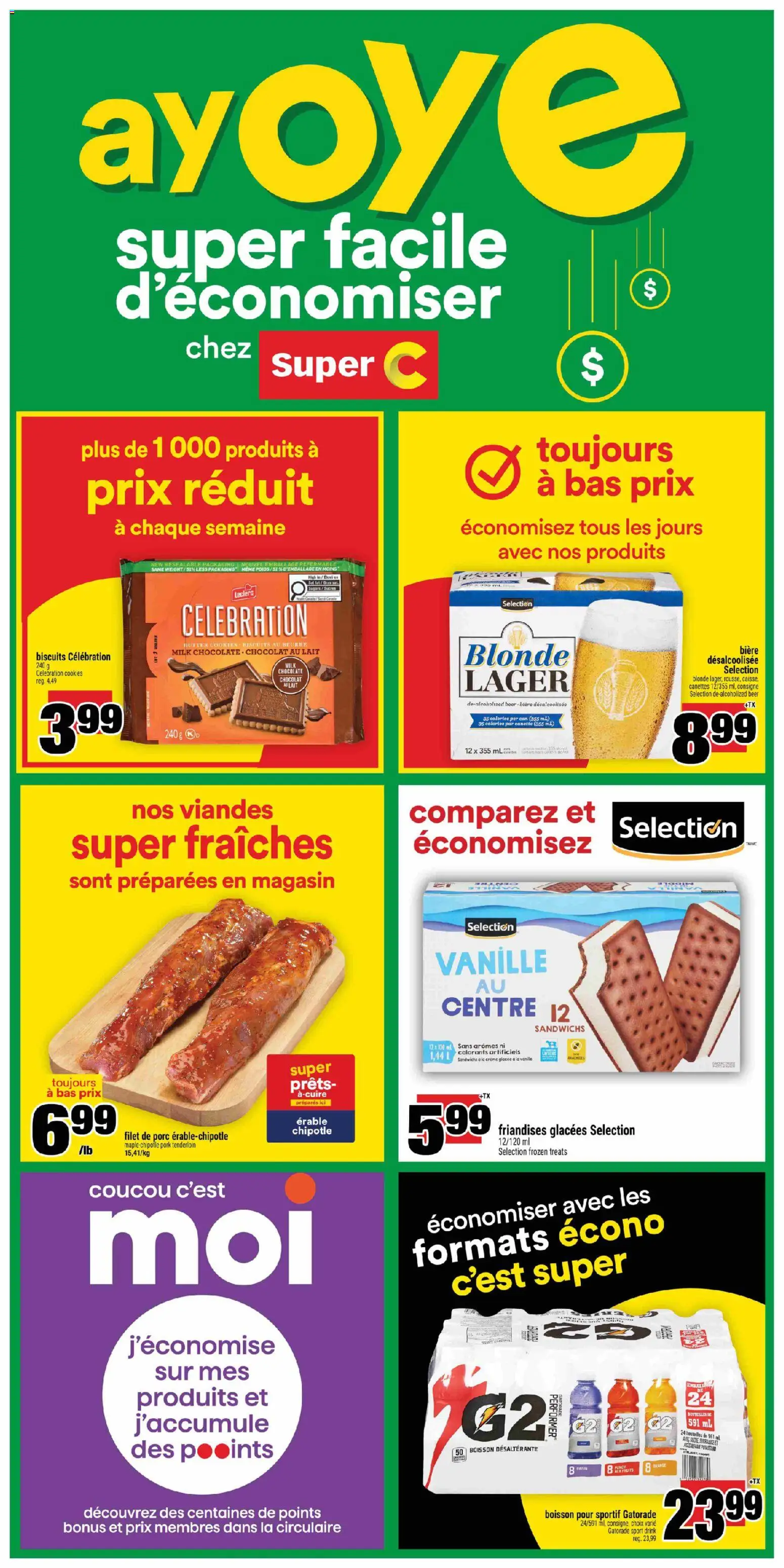 Super C flyer valid from 30.04.2026 | Page: 5 | Products: Milk, Butter, Chocolate, Beer