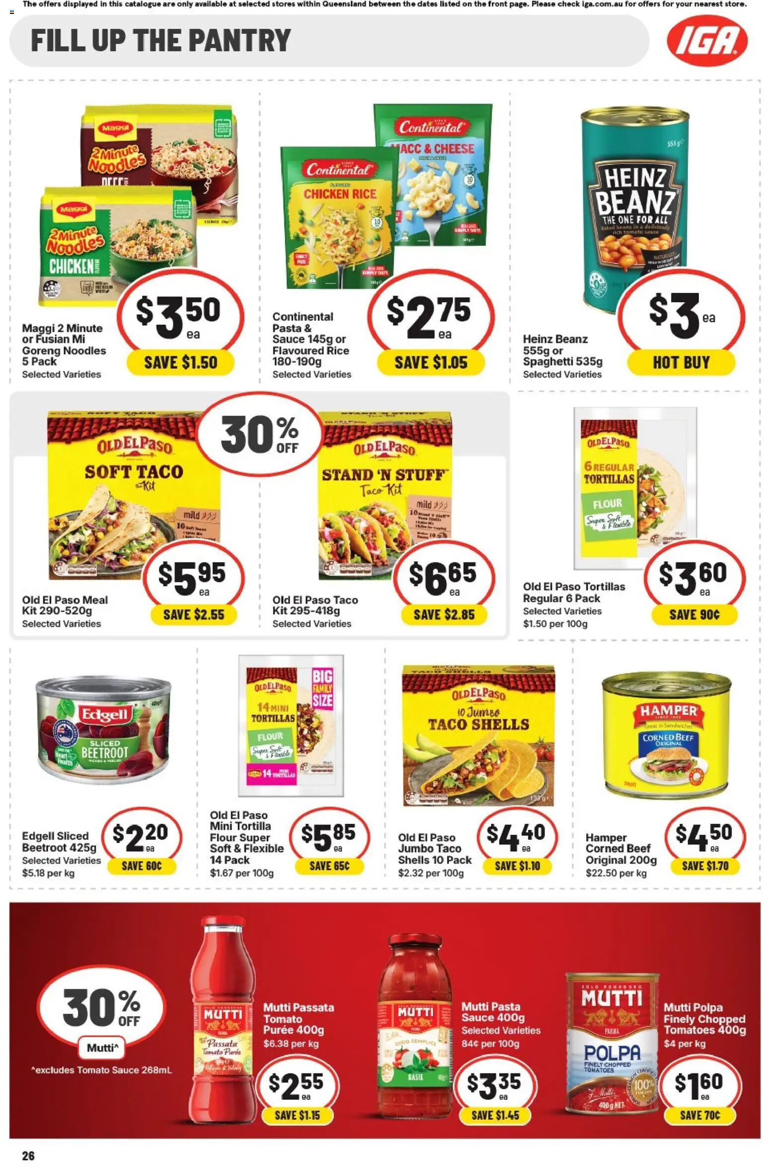 IGA catalogue - valid from 04.03.2026 | Page: 29 | Products: Chicken, Rice, Beetroot, Tortillas
