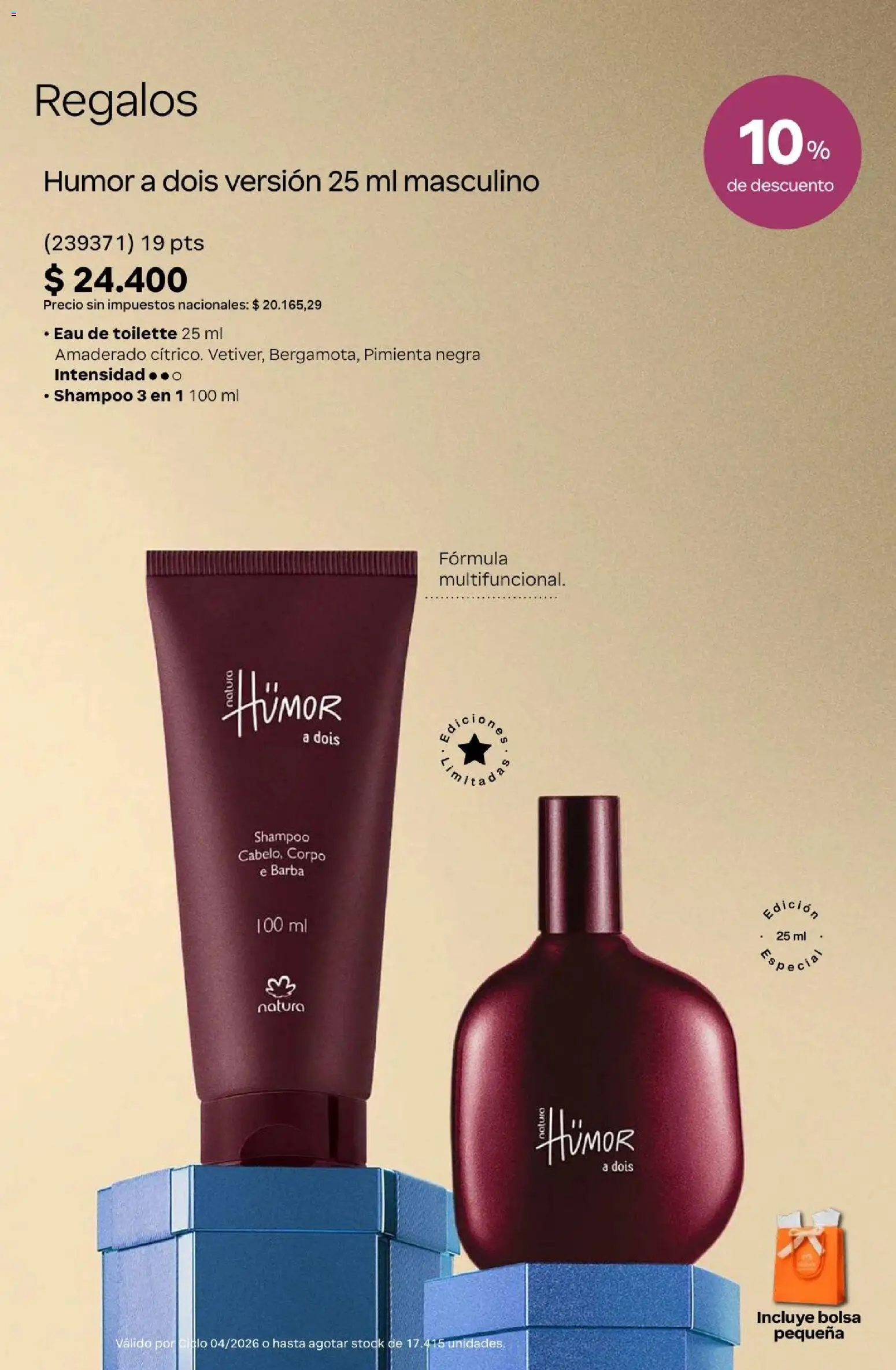 Natura Catálogo Ciclo 4/2026 │ válido desde el 01.04.2026 | Página: 13 | Productos: Bolsa, Eau de toilette, Shampoo, Pimienta