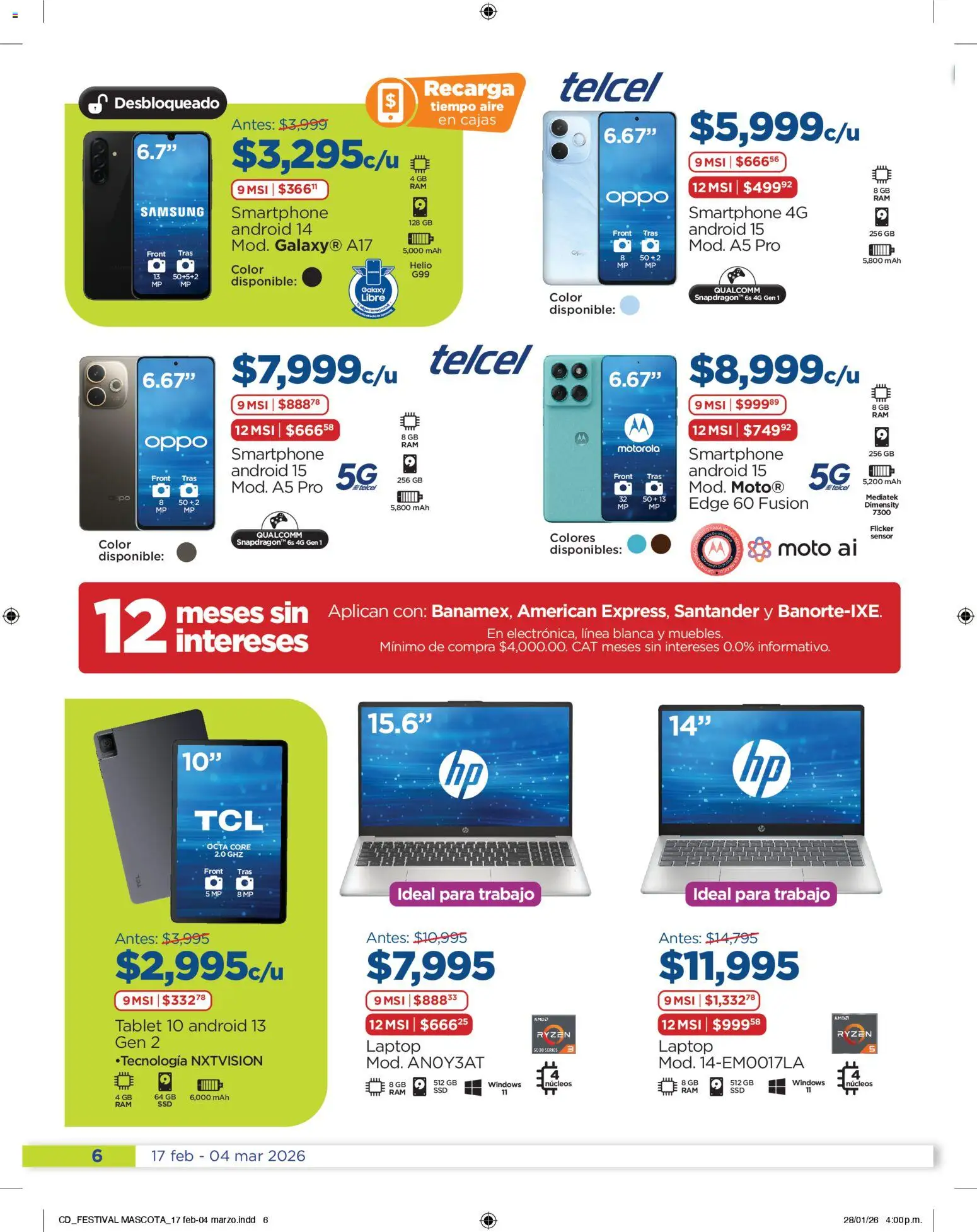 Nuevas ofertas de Chedraui válidas en toda la República Mexicana desde el 17.02.2026. ¡Encuentra las mejores ofertas en Chedraui folleto Lo mejor para tu mejor amigo! | Página: 6 | Productos: Tablet, Smartphone