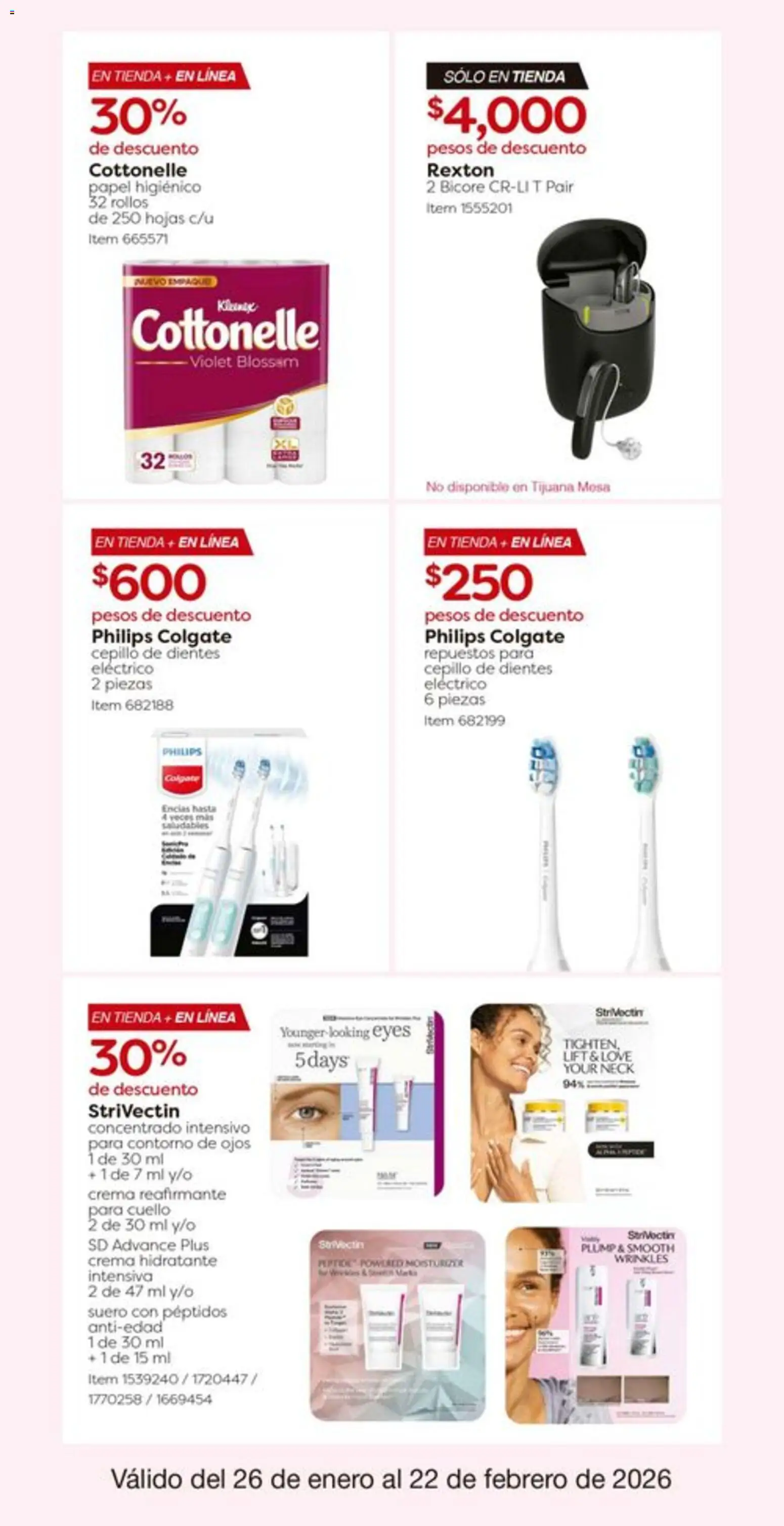 Nuevas ofertas de Costco válidas en toda la República Mexicana desde el 26.01.2026. ¡Encuentra las mejores ofertas en Costco catálogo! | Página: 32 | Productos: Contorno de ojos, Cepillo, Contorno, Papel higiénico