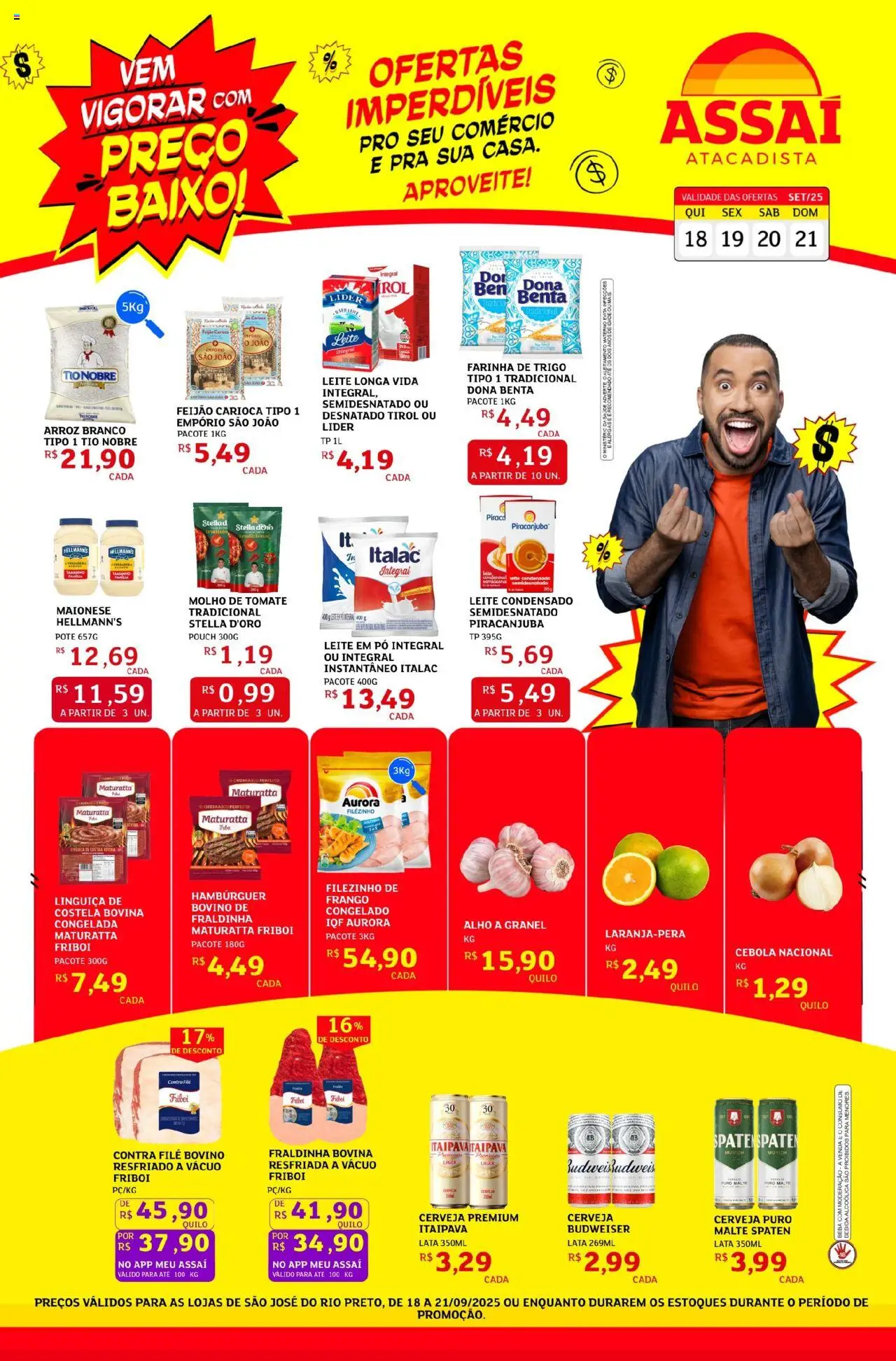 Assaí Atacadista Folheto - válido de 18.09.2025 | Página: 1 | Produtos: Pó, Fraldinha, Maionese, Leite condensado