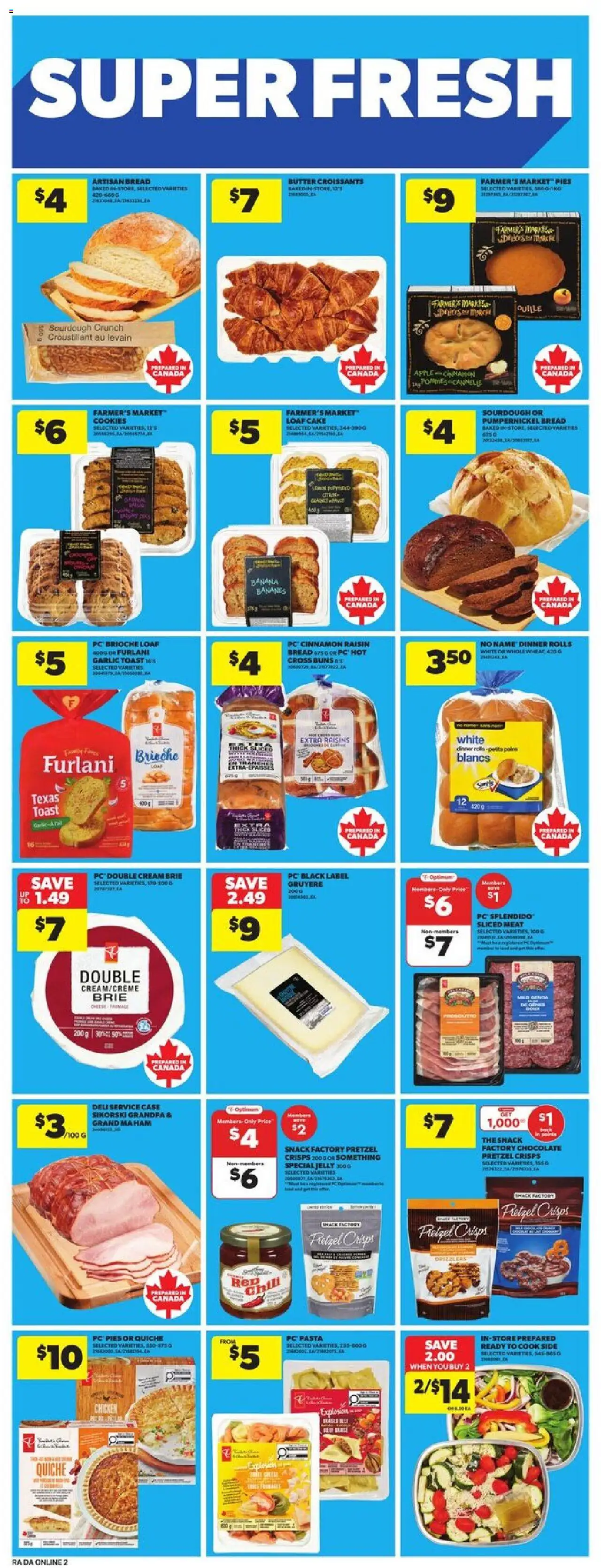Atlantic Superstore flyer valid from 09.10.2025 | Page: 11 | Products: Pasta, Cream, PC, Bread