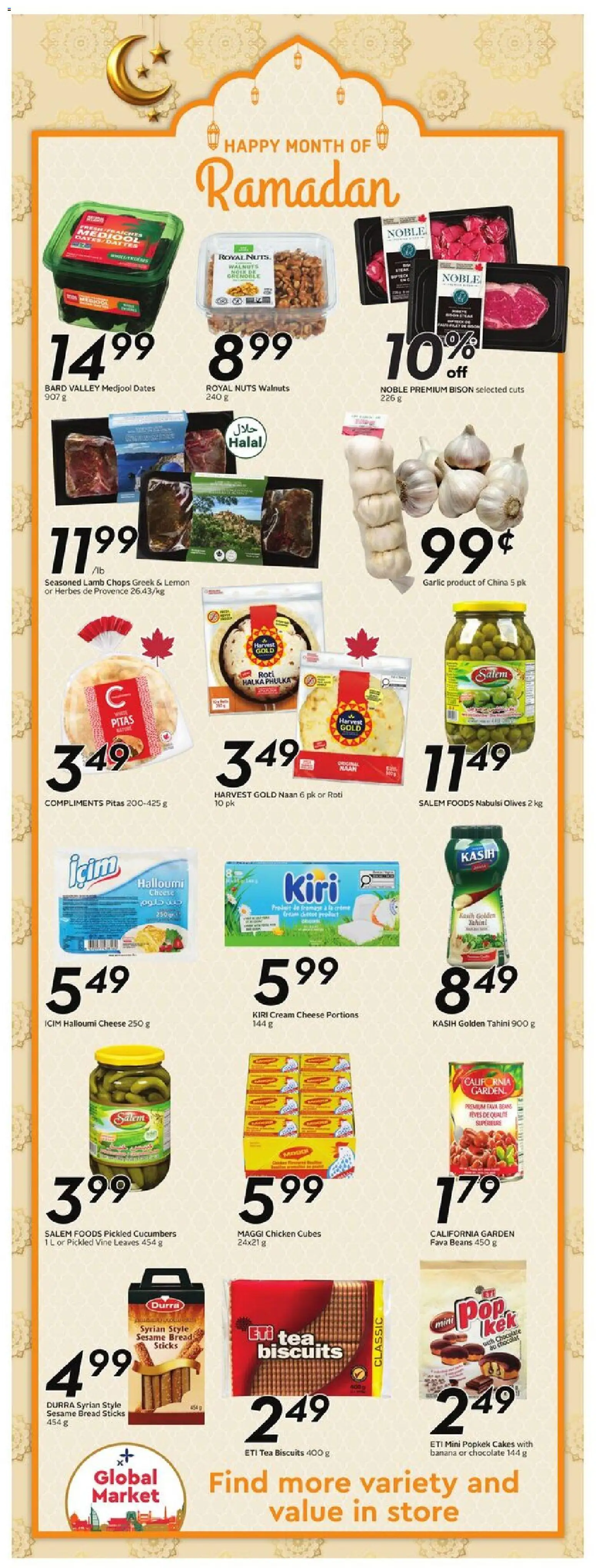 Sobeys flyer valid from 05.03.2026 | Page: 15 | Products: Tea, Cucumbers, Cheese, Bread