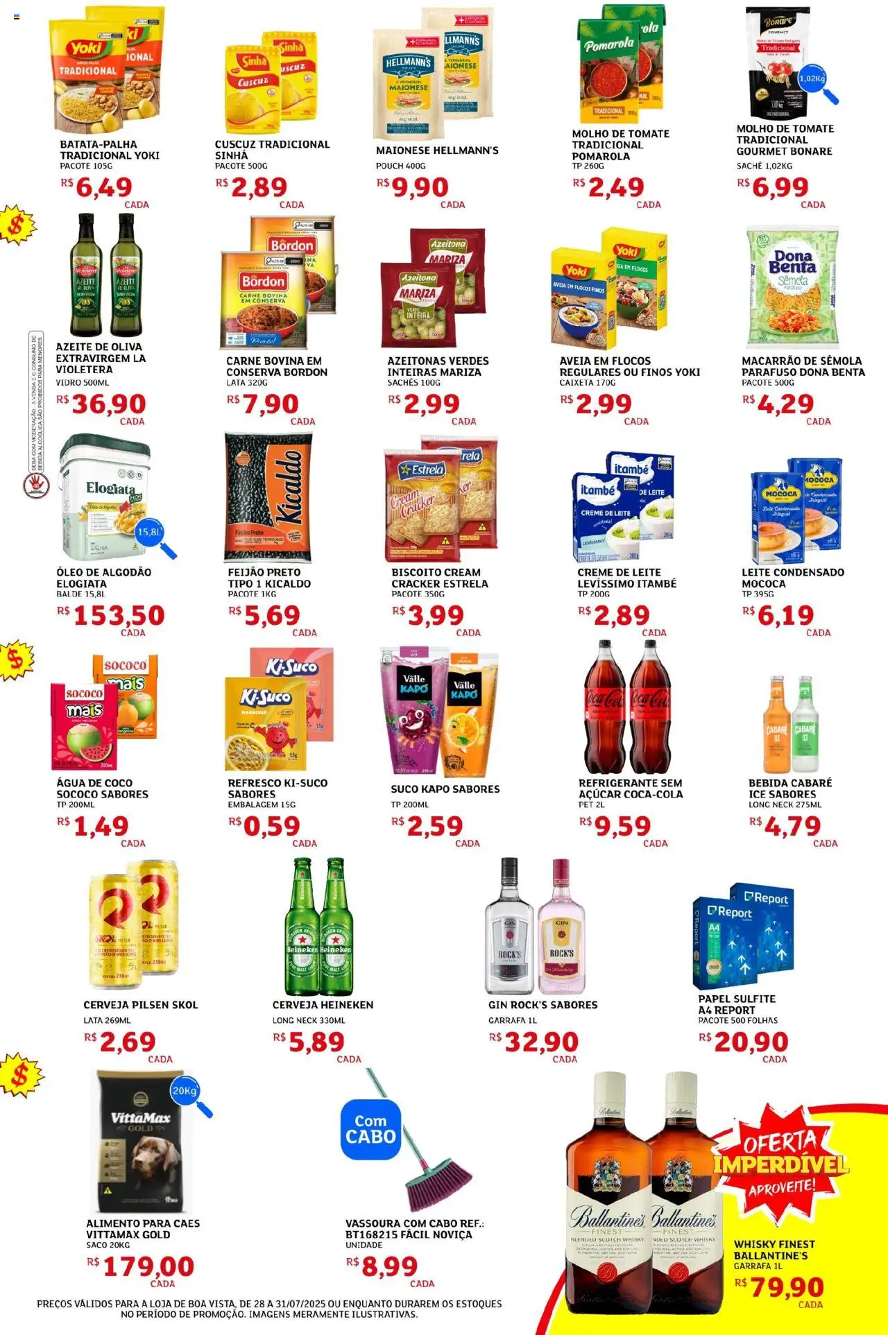 Assaí Atacadista Folheto - válido de 28.07.2025 | Página: 3 | Produtos: Feijão, Biscoito, Aveia, Açúcar