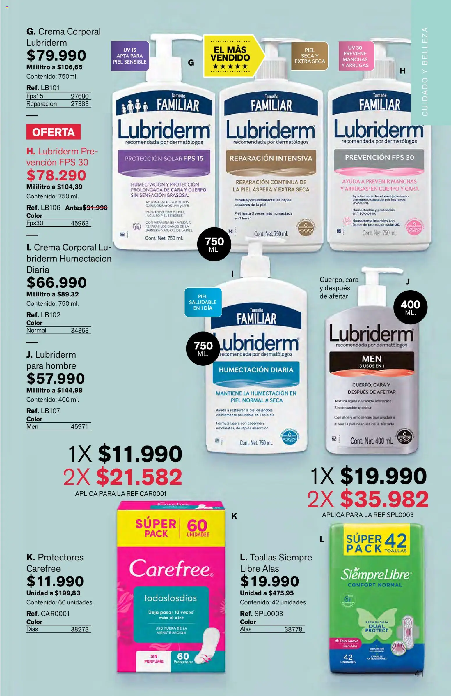 Leonisa revista - valida desde el 16.03.2026 | Página: 41 | Productos: Crema, Toallas, Perfume, Uva