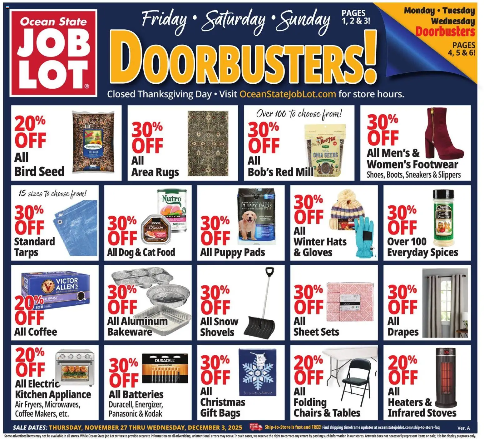 Ocean State Job Lot Weekly Ad - MA - valid from 27.11.2025 | Page: 1 | Products: Cat Food, Powder, Coffee, Spices