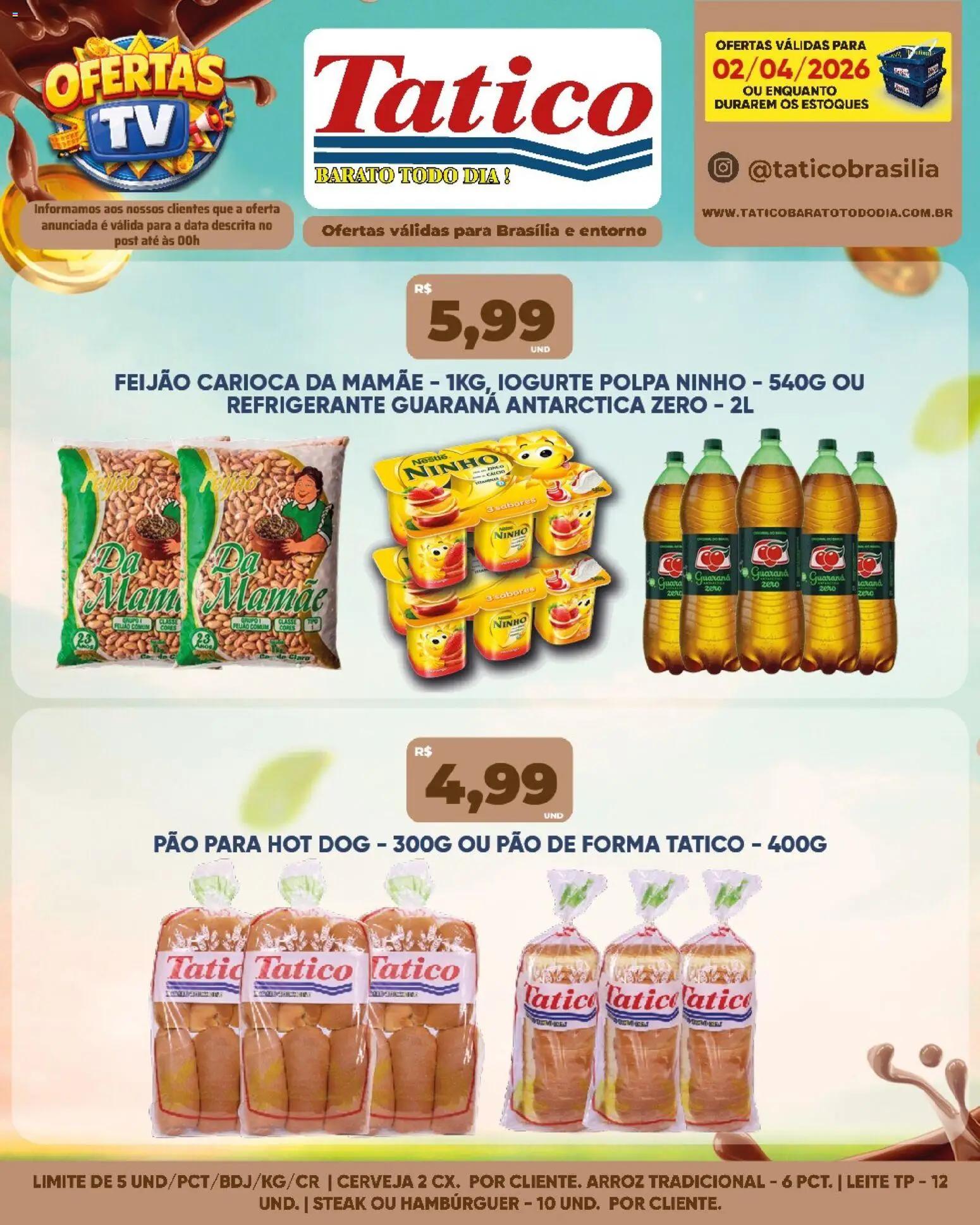 Tatico Folheto - válido de 03.04.2026 | Página: 24 | Produtos: Guaraná, Pão, Pão de forma, Hambúrguer