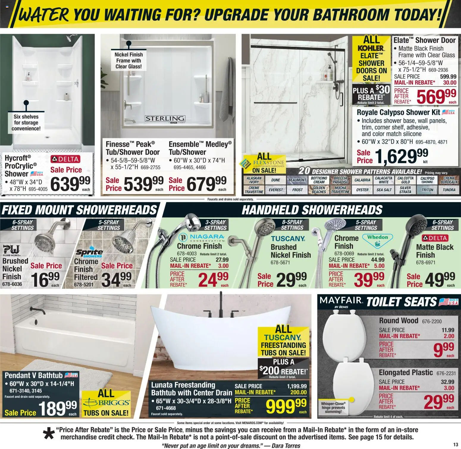 Menards Ad - valid from 25.01.2026 | Page: 18 | Products: Bath, Shower, Water, Salt