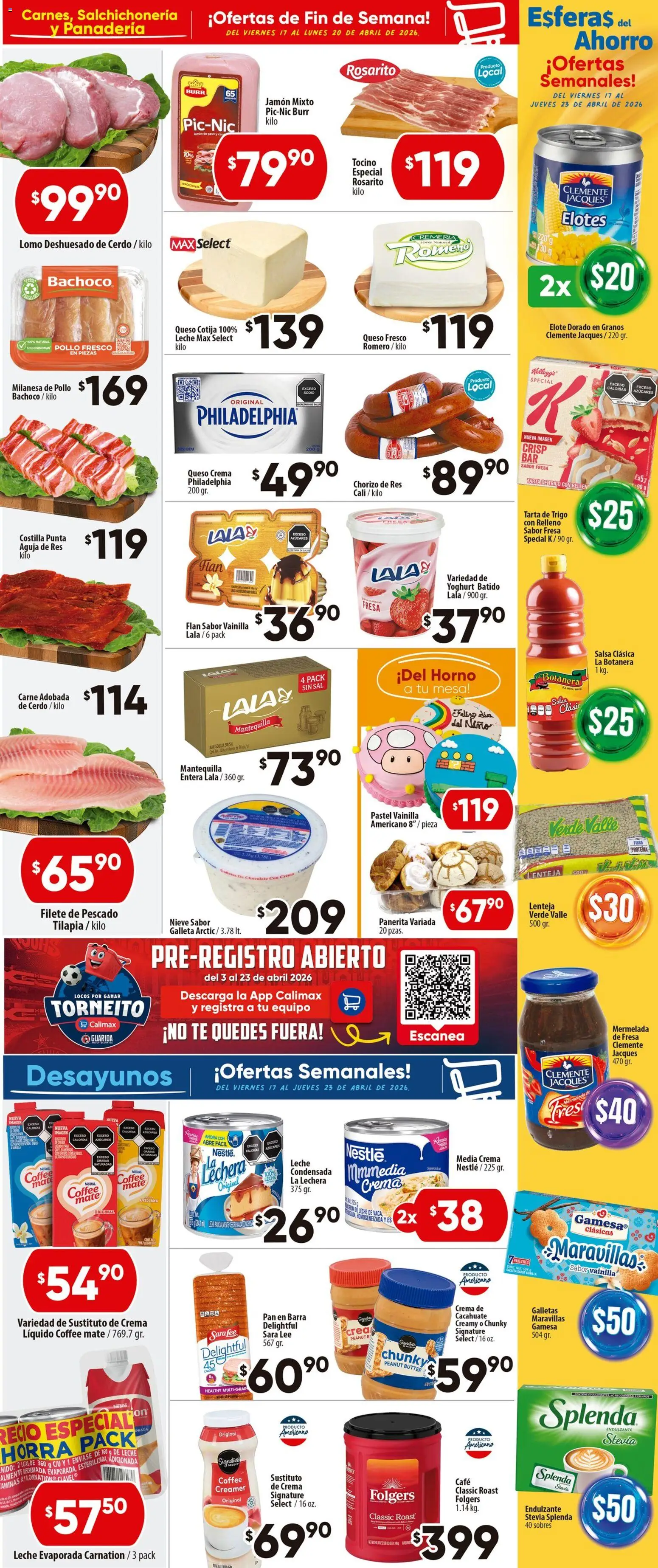 Nuevas ofertas de Calimax válidas en toda la República Mexicana desde el 17.04.2026. ¡Encuentra las mejores ofertas en Calimax folleto Ensenada! | Página: 2 | Productos: Cacahuate, Pastel, Cerdo, Té