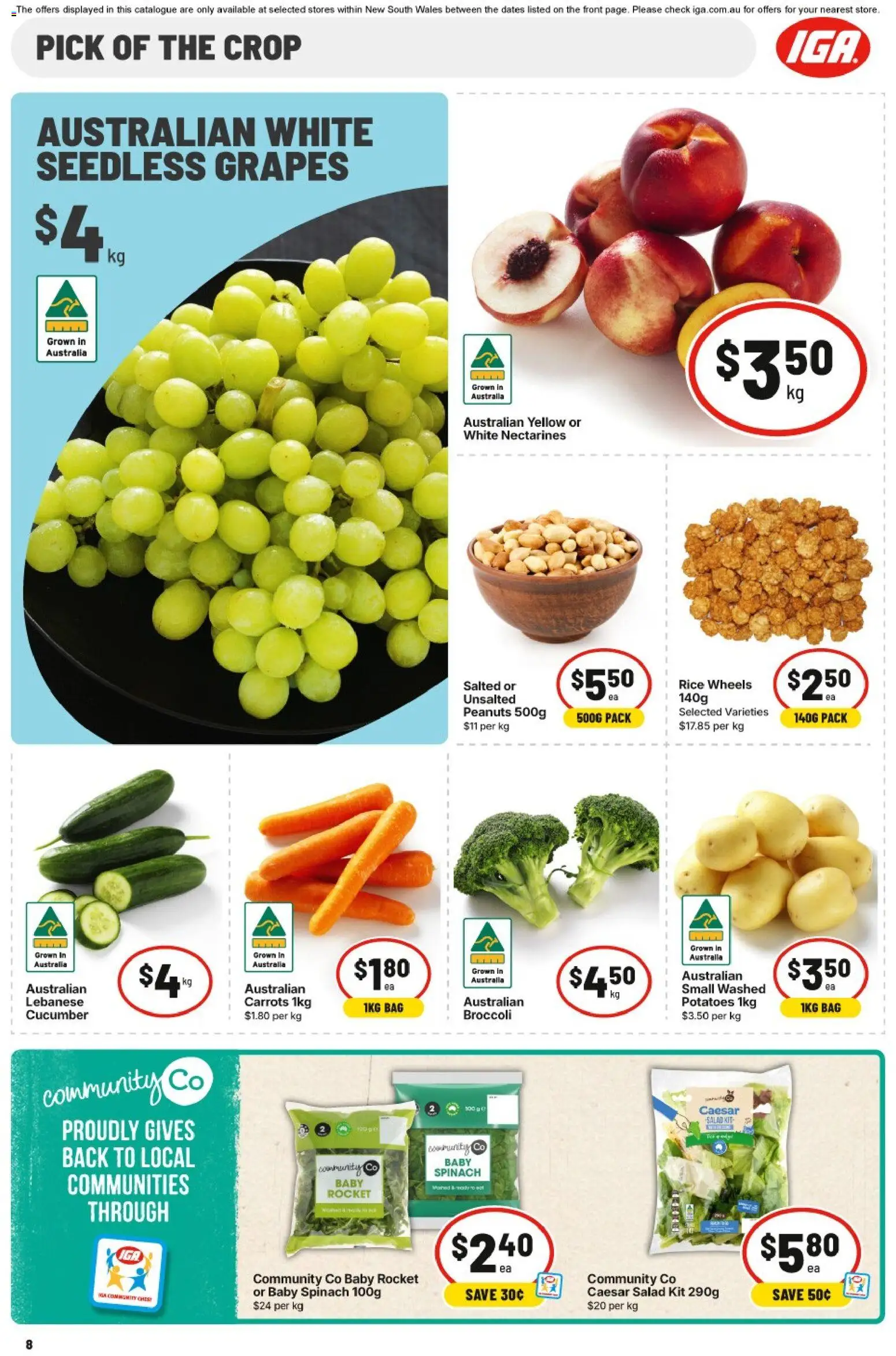 IGA catalogue - valid from 11.03.2026 | Page: 10 | Products: Rice, Peanuts, Carrots, Salad