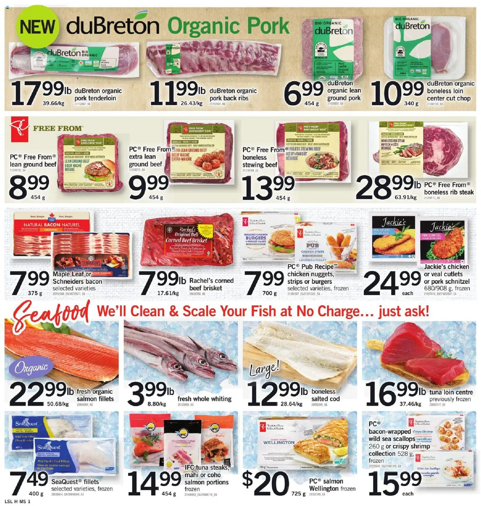 Loblaws flyer valid from 20.11.2025 | Page: 4 | Products: Fish, Box, Chicken, Pork