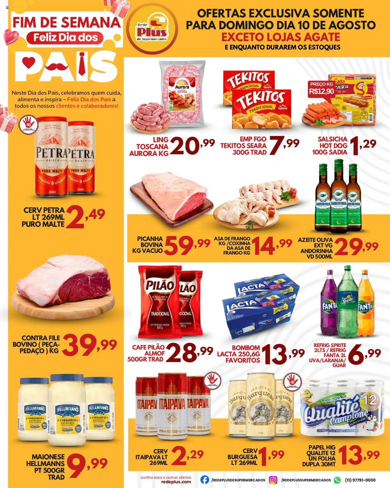 Rede Plus Supermercados Folheto - válido de 09.08.2025 | Página: 2 | Produtos: Fanta, Picanha, Asa de frango, Café pilão