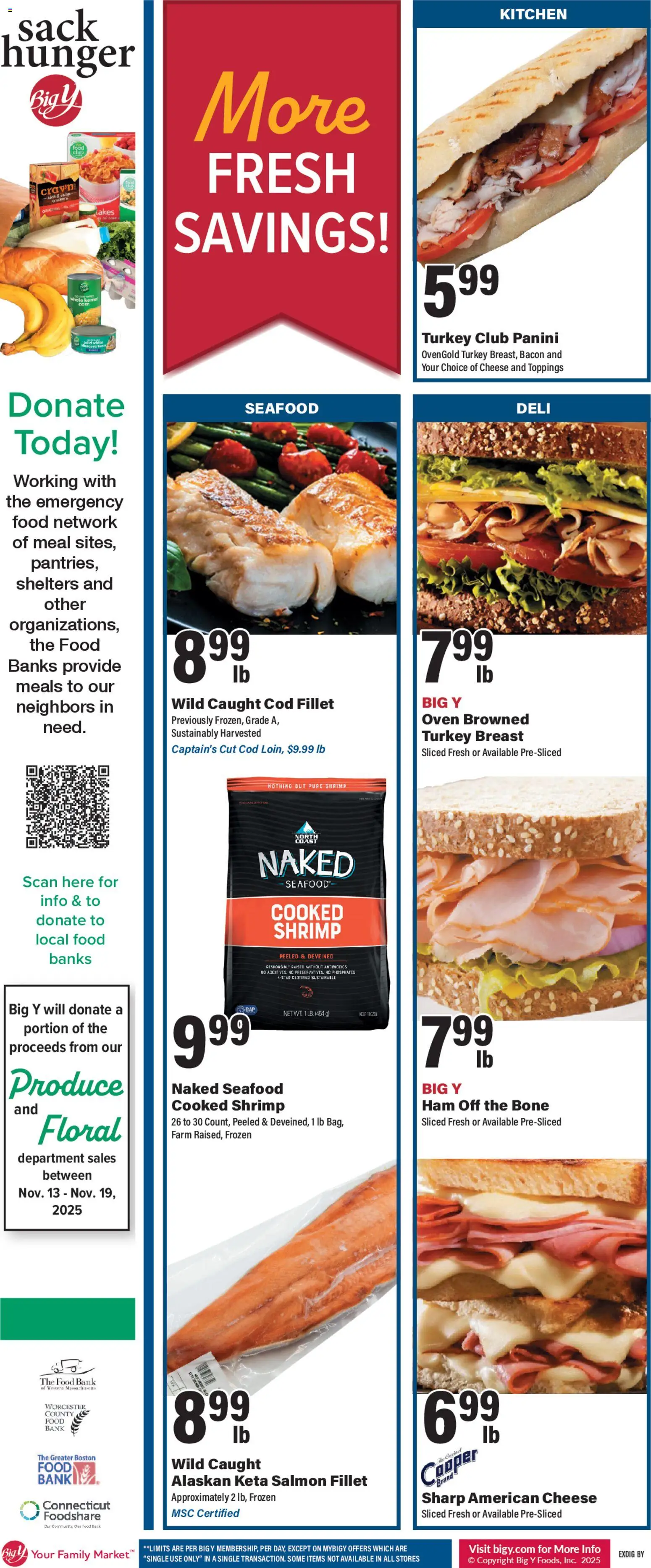 Big Y Weekly Ad - valid from 12.11.2025 | Page: 2 | Products: Corn, Cheese, Ham, Seafood