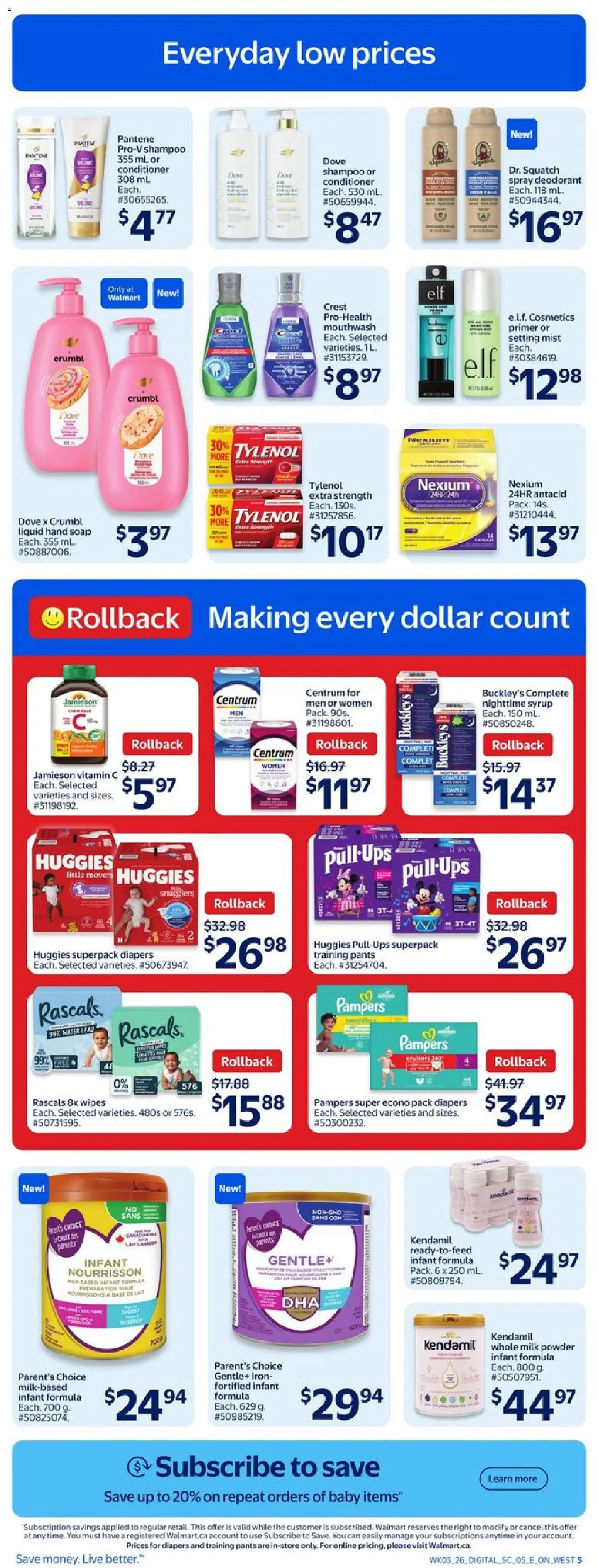Walmart flyer valid from 12.02.2026 | Page: 15 | Products: Iron, Powder, Soap, Mouthwash