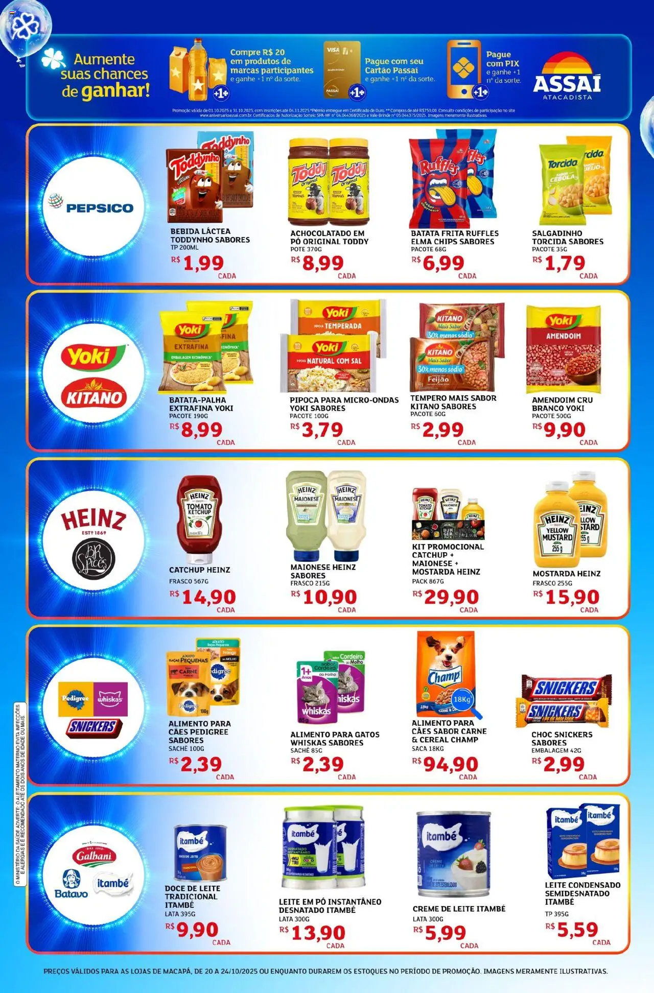 Assaí Atacadista Folheto - válido de 20.10.2025 | Página: 4 | Produtos: Elma Chips, Leite, Cordeiro, Leite condensado