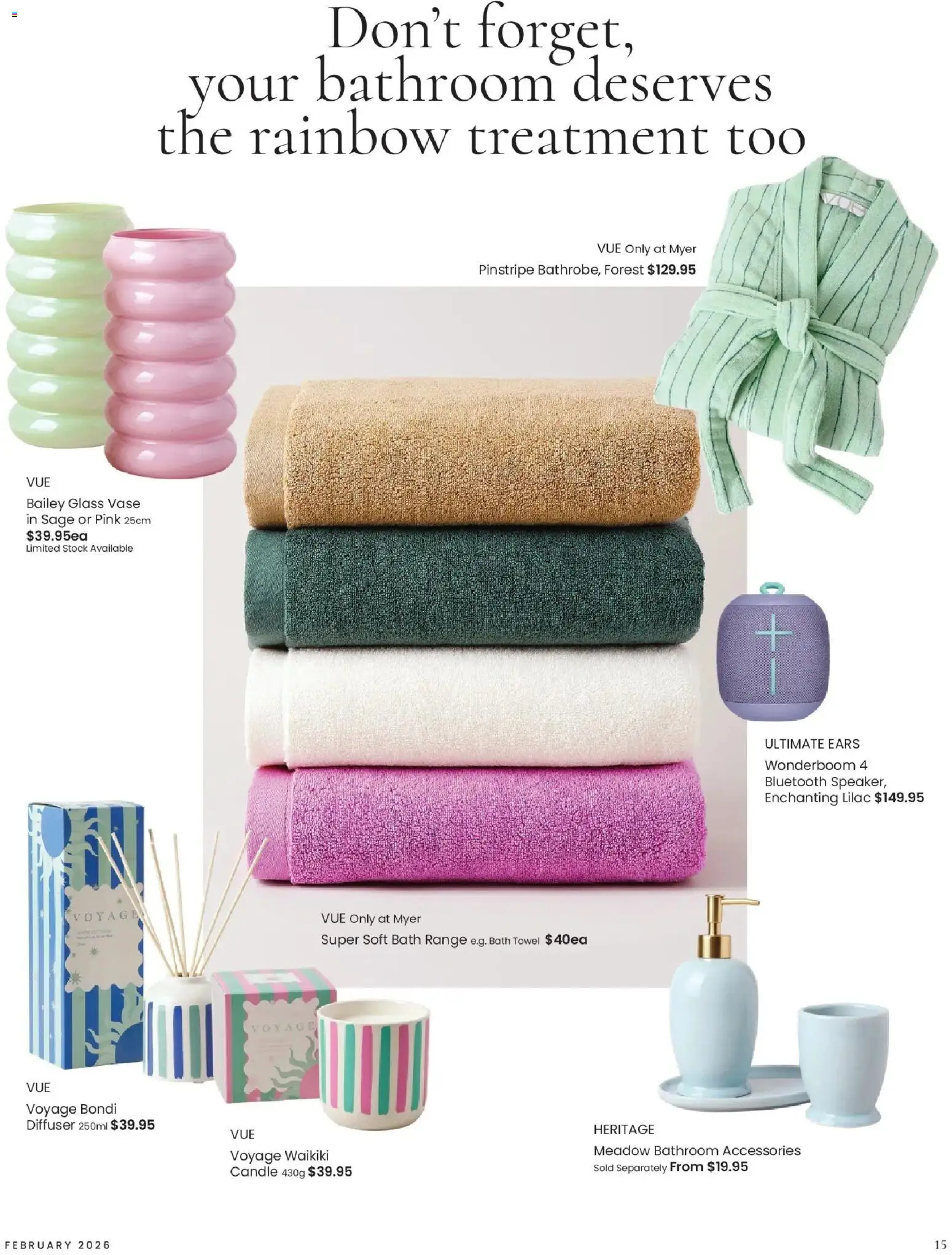 Myer catalogue - valid from 03.02.2026 | Page: 15 | Products: Bath, Turkey, Candle, Bathroom