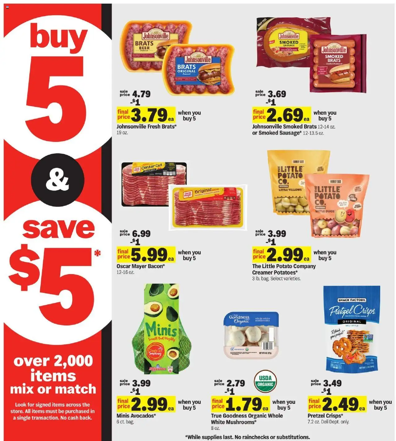 Meijer Weekly Ad - valid from 24.08.2025 | Page: 5 | Products: Beer, Sausage, Bag