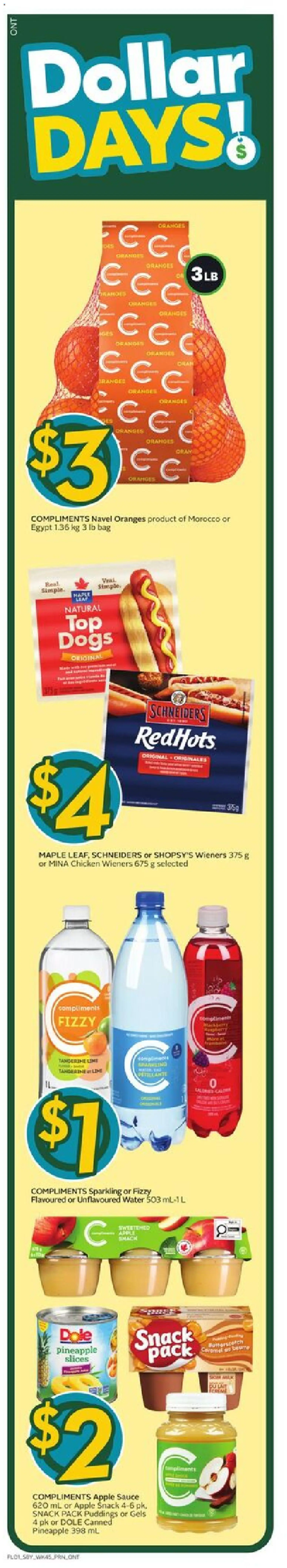 Sobeys flyer valid from 05.03.2026 | Page: 2 | Products: Pineapple, Bag, Chicken, Oranges