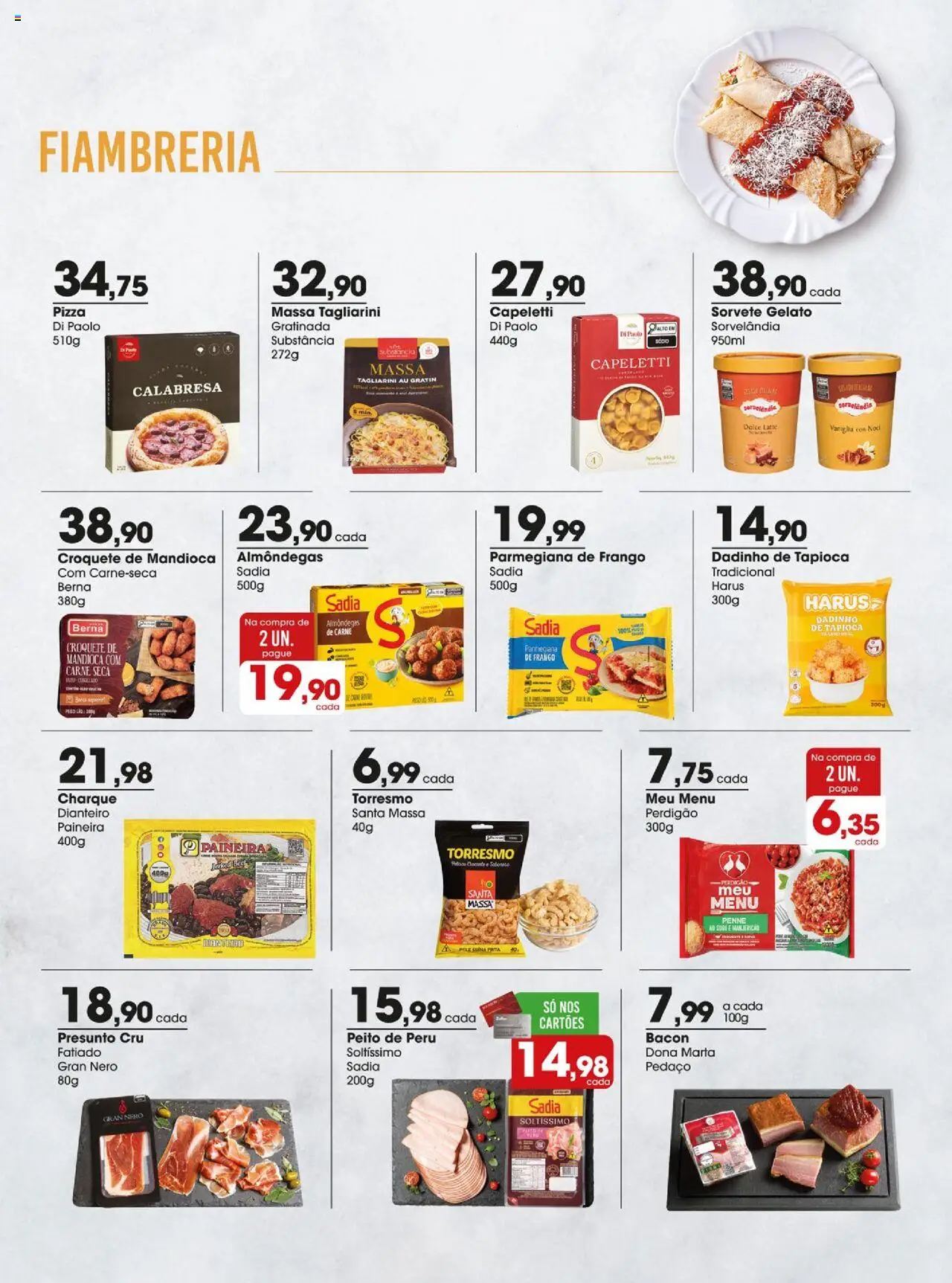 Zaffari Folheto - válido de 29.07.2025 | Página: 11 | Produtos: Manjericão, Presunto cru, Carne, Massa