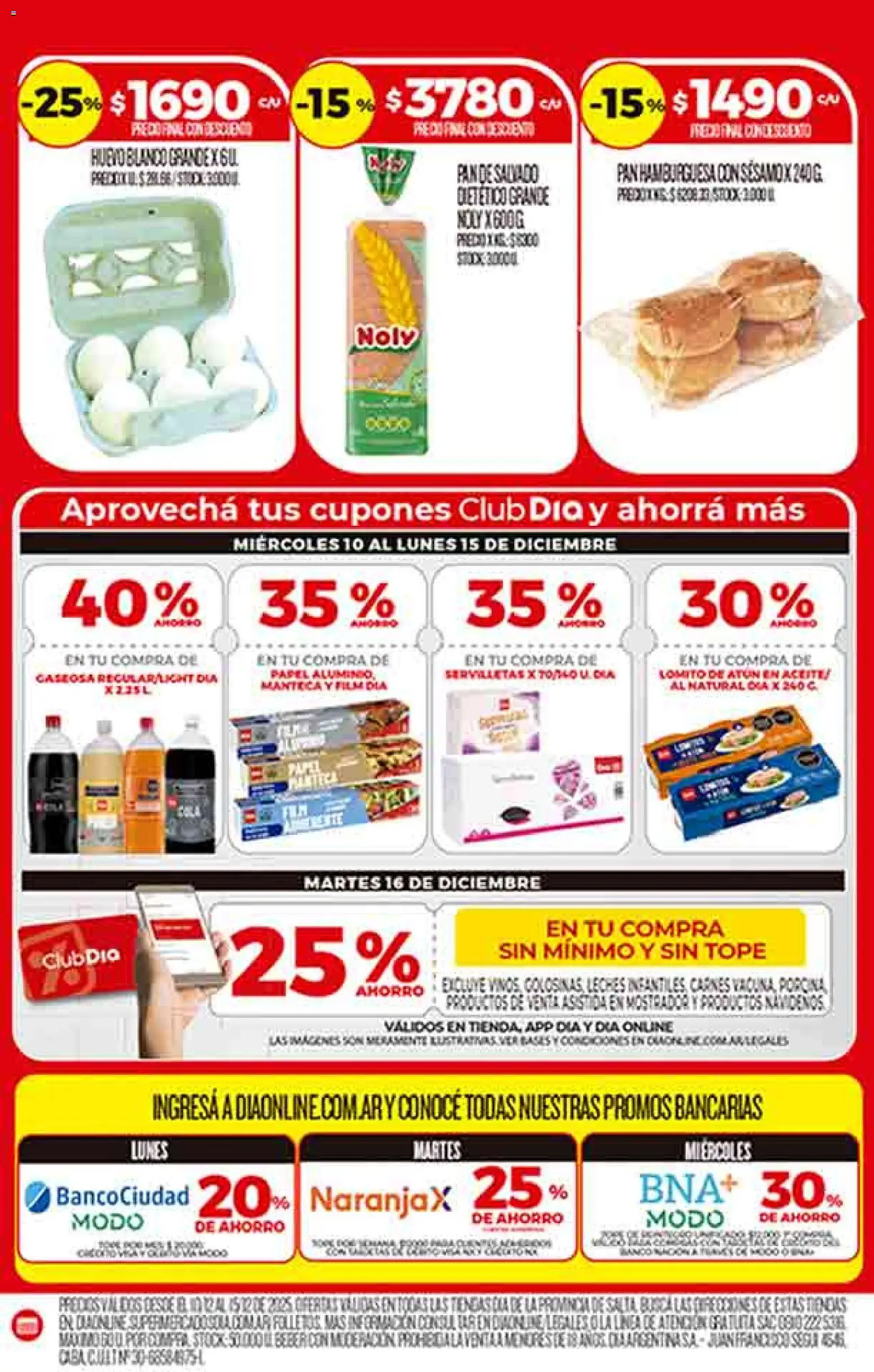 Dia - Ofertas - Salta y Jujuy │ válido desde el 10.12.2025 | Página: 4 | Productos: Atún, Huevo, Manteca, Pan