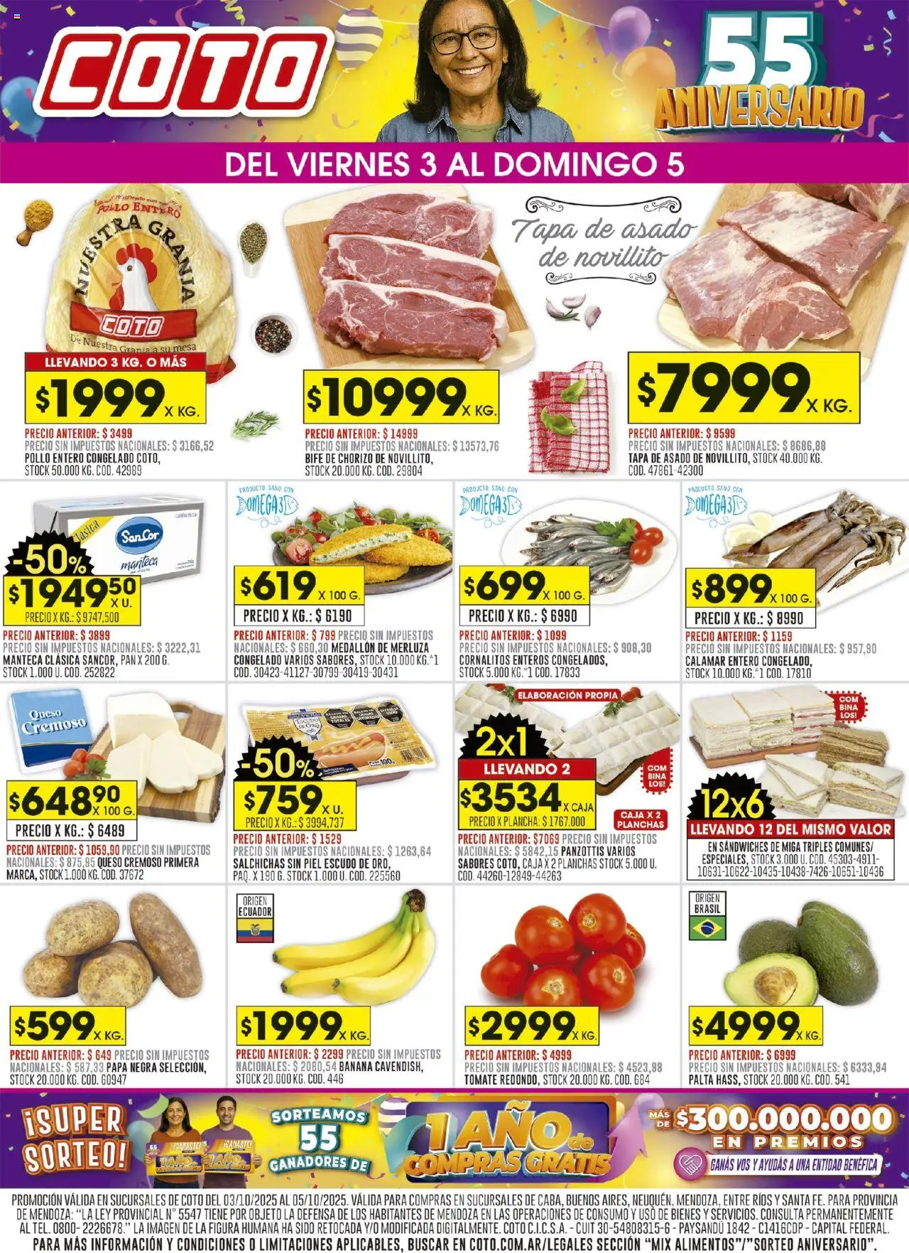 Coto - Mix │ válido desde el 03.10.2025 | Página: 1 | Productos: Caja, Papa, Plancha, Pan