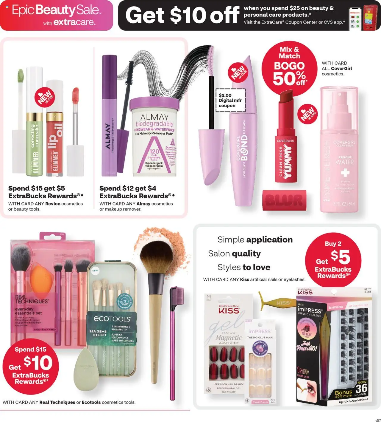 CVS Pharmacy Weekly Ad - WA - valid from 17.08.2025 | Page: 3 | Products: Brushes, Nail, Pads, Water