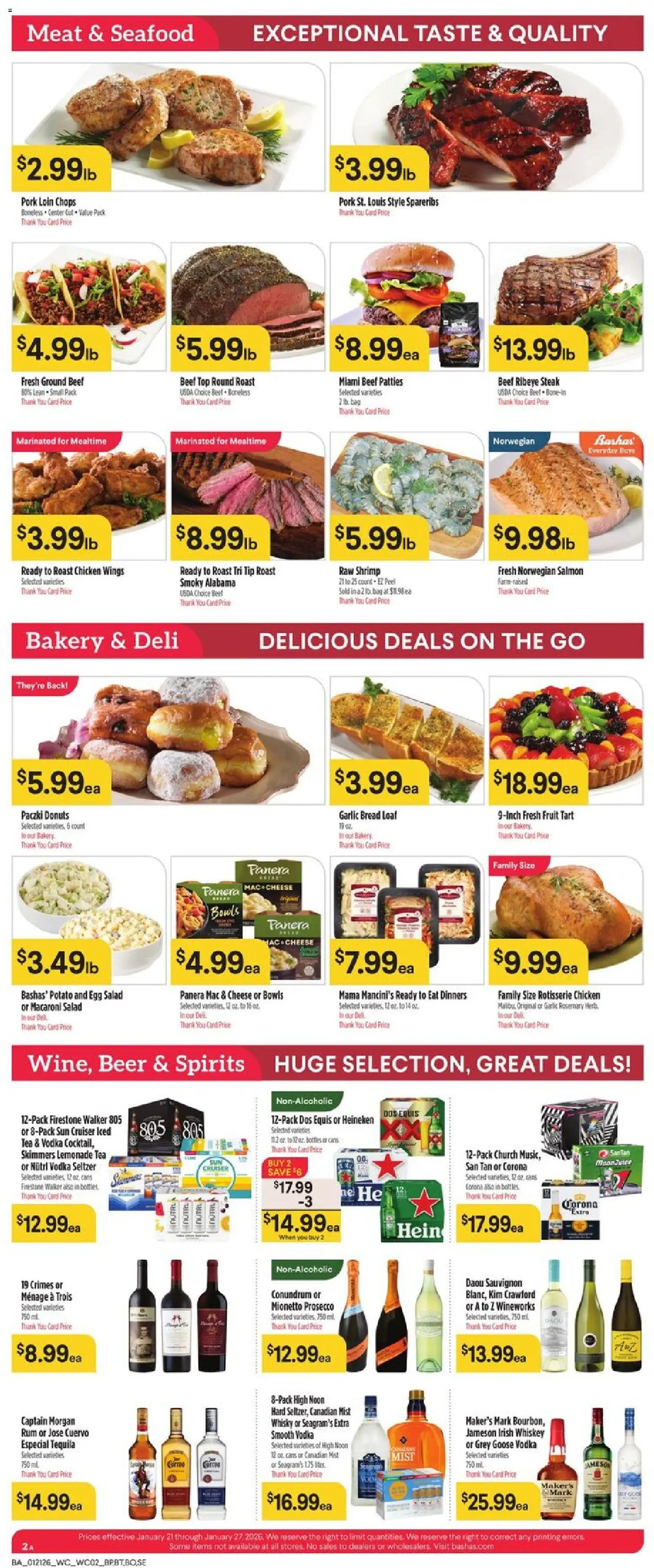 Basha's Weekly Ad - valid from 21.01.2026 | Page: 2 | Products: Beer, Pork, Vodka, Garlic