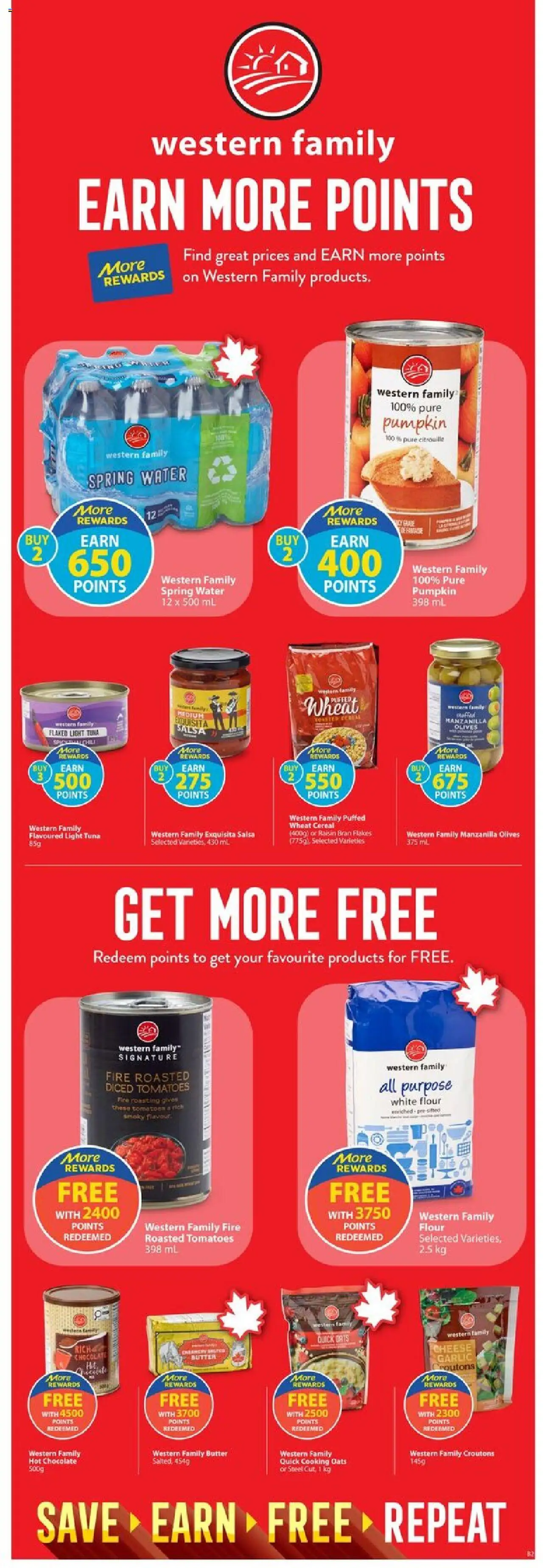 Save on foods flyer valid from 02.10.2025 | Page: 34 | Products: Flakes, Butter, Cheese, Pumpkin