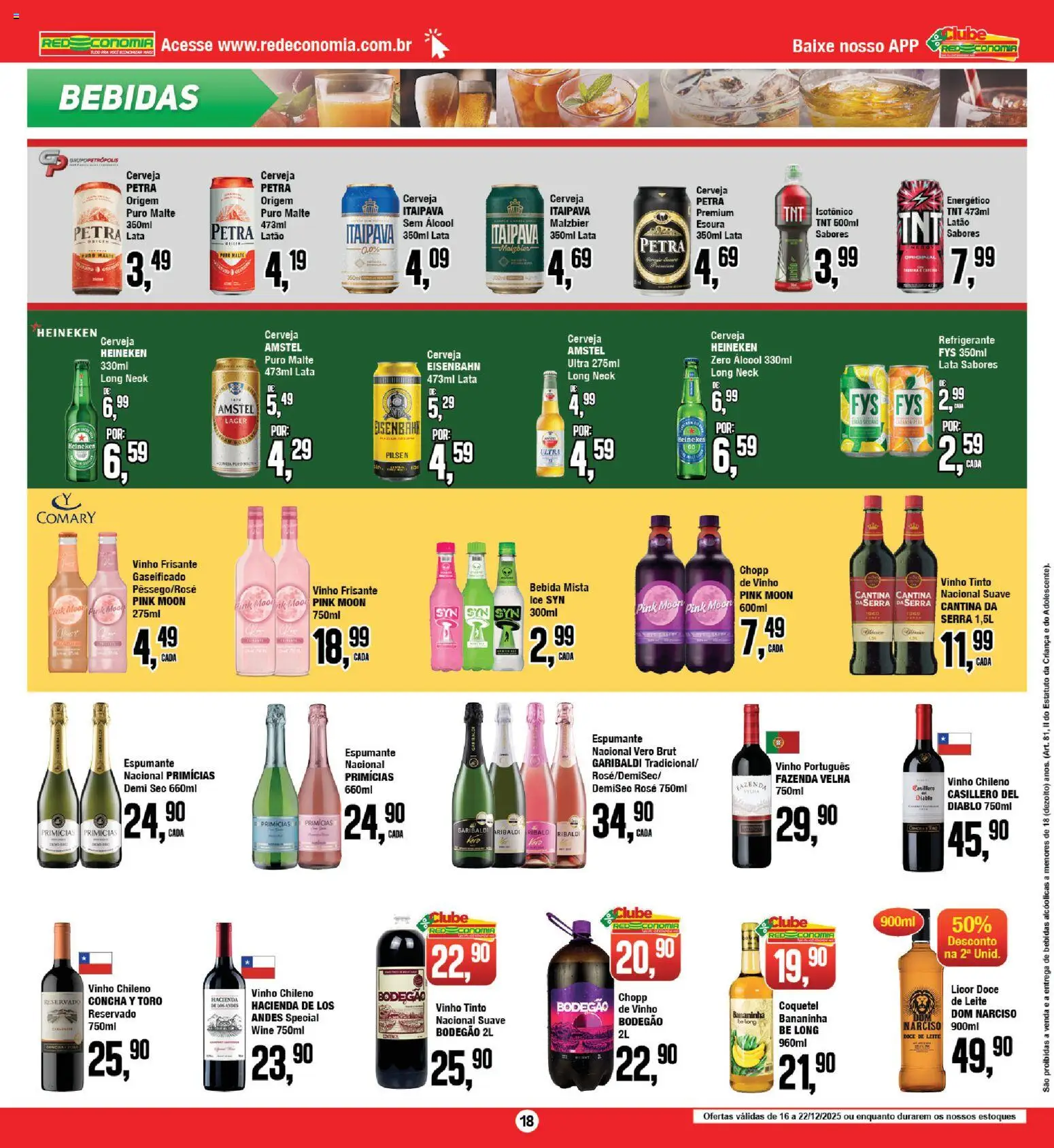 RedEconomia Folheto - válido de 16.12.2025 | Página: 18 | Produtos: Espumante, Cerveja, Bebida, Doce de leite