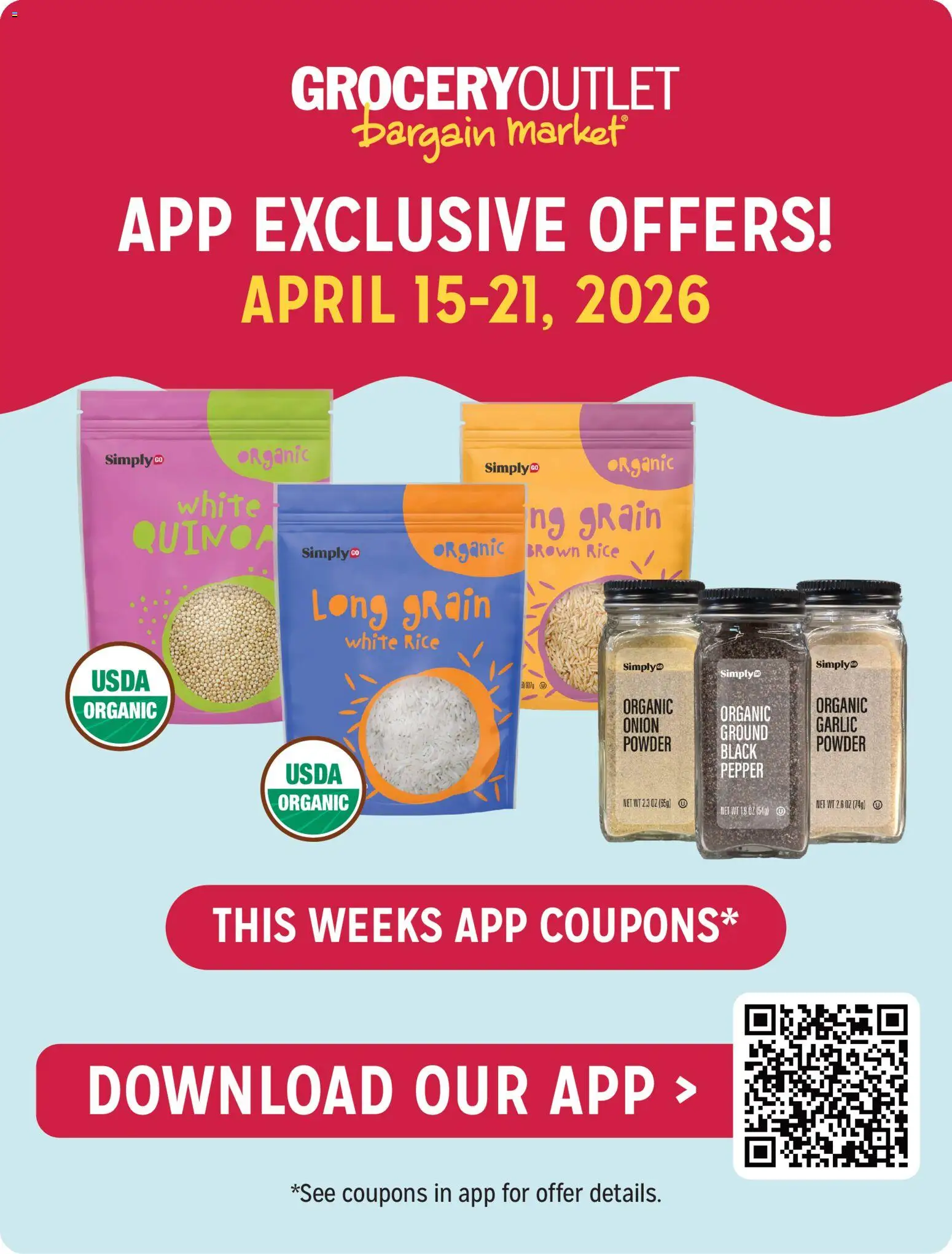 Grocery Outlet Weekly Ad - OH - valid from 15.04.2026 | Page: 4 | Products: Rice, Pepper, Garlic, Onion