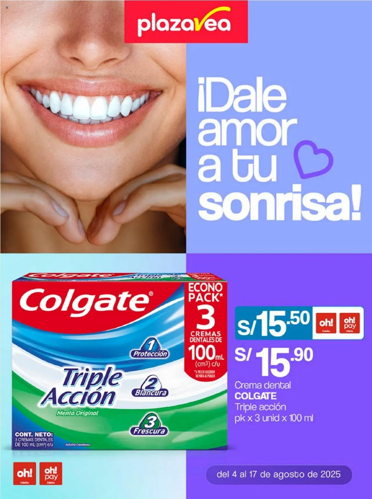Catálogo Plaza Vea válido desde 04.08.2025 | Página: 1 | Productos: Crema