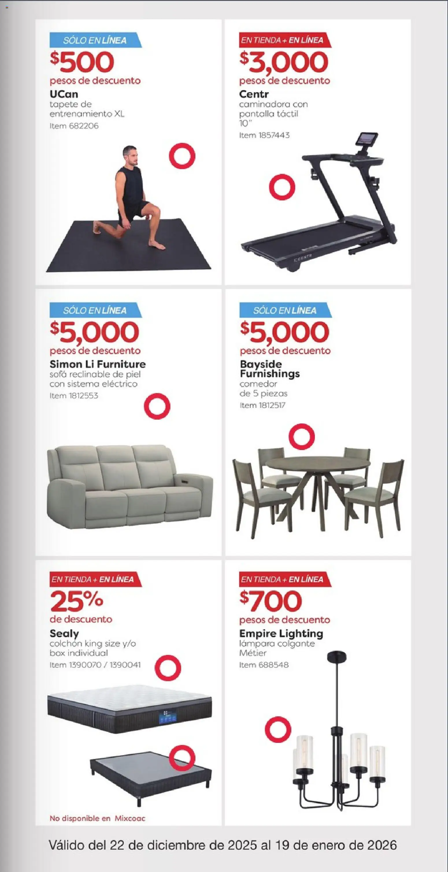 Nuevas ofertas de Costco válidas en toda la República Mexicana desde el 22.12.2025. ¡Encuentra las mejores ofertas en Costco catálogo! | Página: 23 | Productos: Sofá, Colchón, Tapete, Lámpara