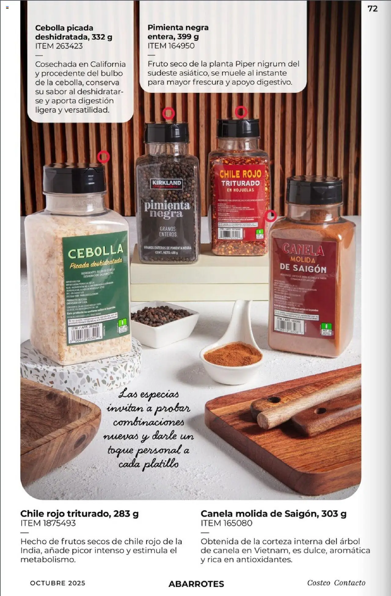 Nuevas ofertas de Costco válidas en toda la República Mexicana desde el 03.10.2025. ¡Encuentra las mejores ofertas en Costco - Revista Octubre! | Página: 72 | Productos: Cebolla, Pimienta, Hojuelas, Planta