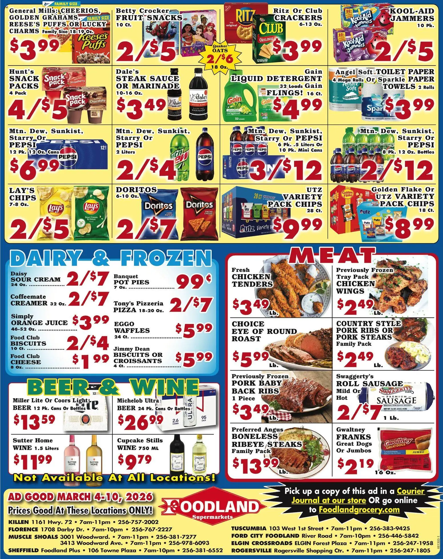 Foodland Weekly Ad - Supermarkets - valid from 04.03.2026 | Page: 2 | Products: Juice, Sausage, Cupcake, Onion