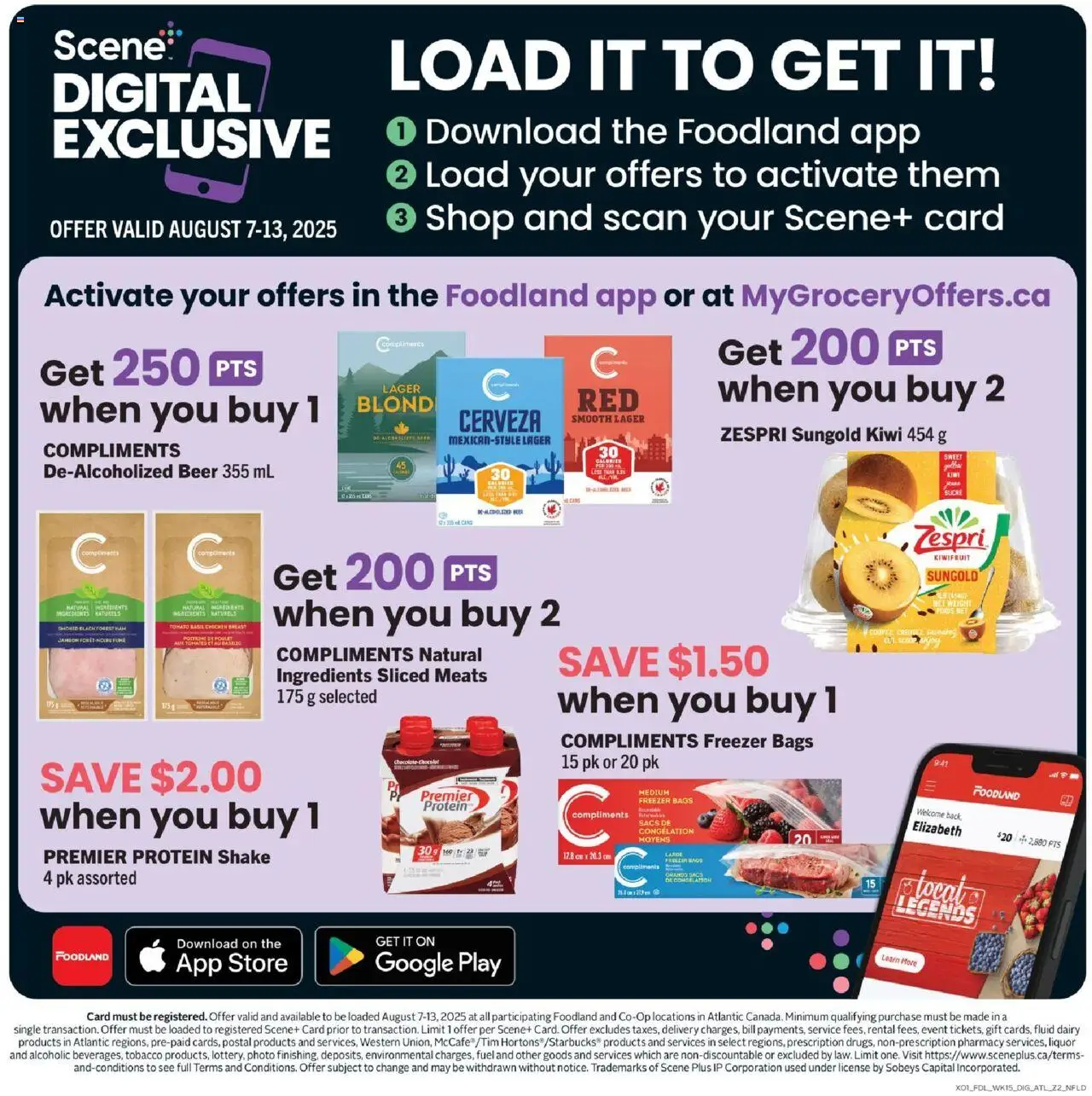 Foodland flyer valid from 07.08.2025 | Page: 10 | Products: Kiwi, Freezer, Beer, Chicken