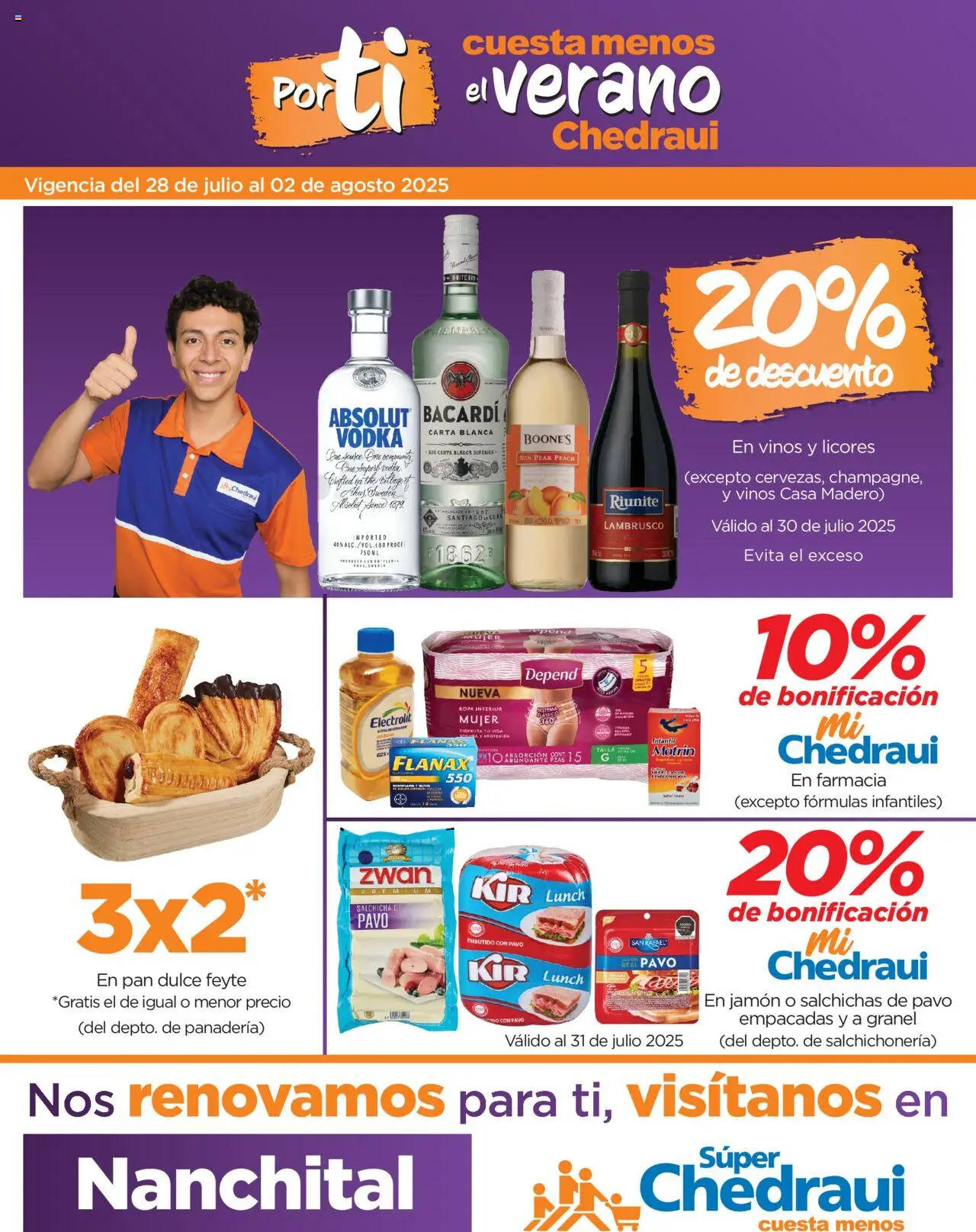 Nuevas ofertas de Chedraui válidas en toda la República Mexicana desde el 28.07.2025. ¡Encuentra las mejores ofertas en Chedraui - Folleto Apertura Súper Chedraui Nanchital! | Página: 1 | Productos: Pan dulce, Ropa, Panadería, Ropa interior