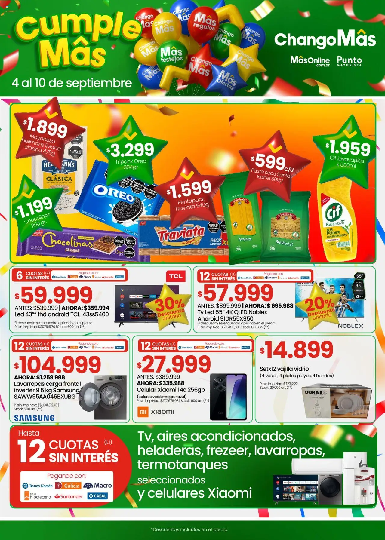 Changomas ofertas │ válido desde el 04.09.2025 | Página: 1 | Productos: Lavavajillas, Banco, Peso, Detergente