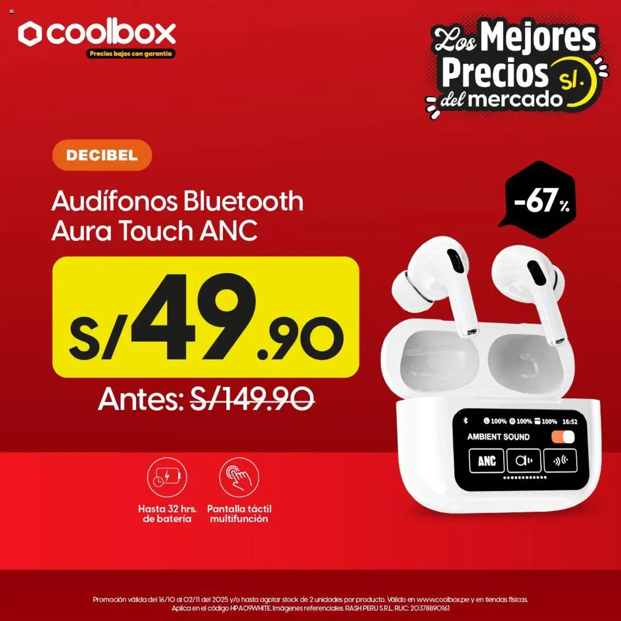 Catálogo Coolbox válido desde 16.10.2025 | Página: 2 | Productos: Batería, Audífonos